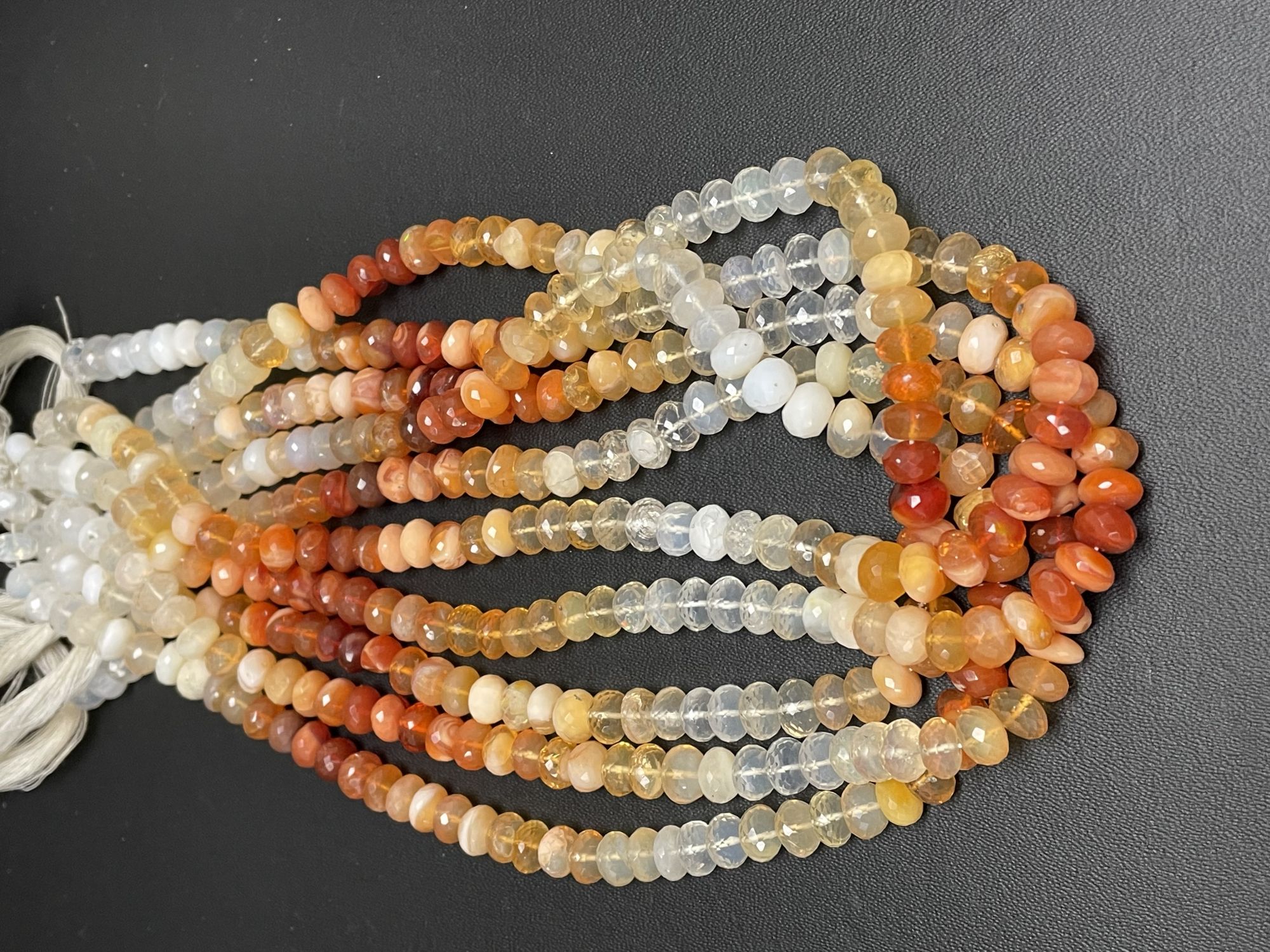 Shaded Fire Opal Rondelle Faceted