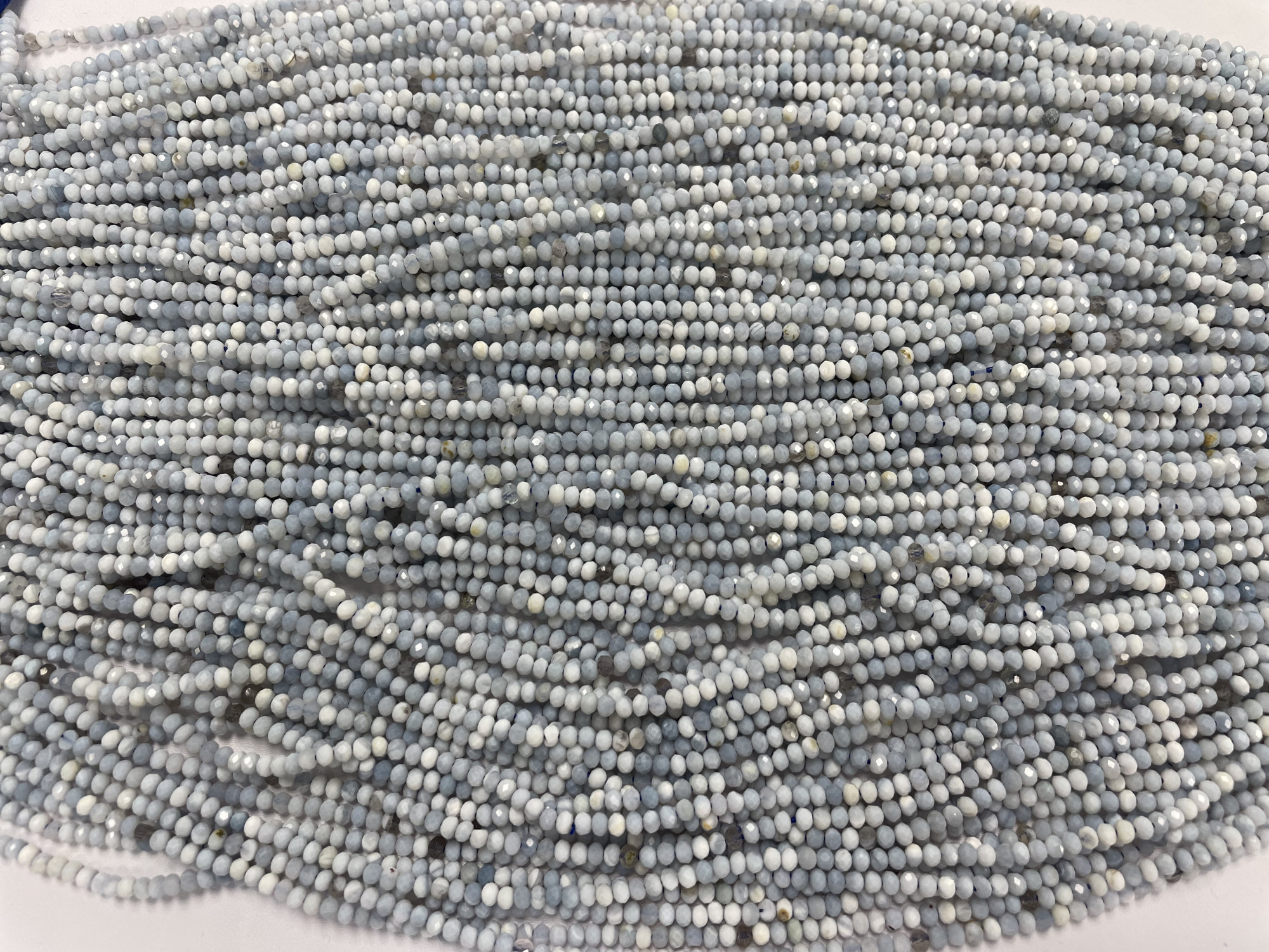 Blue Opal Rondelle Faceted