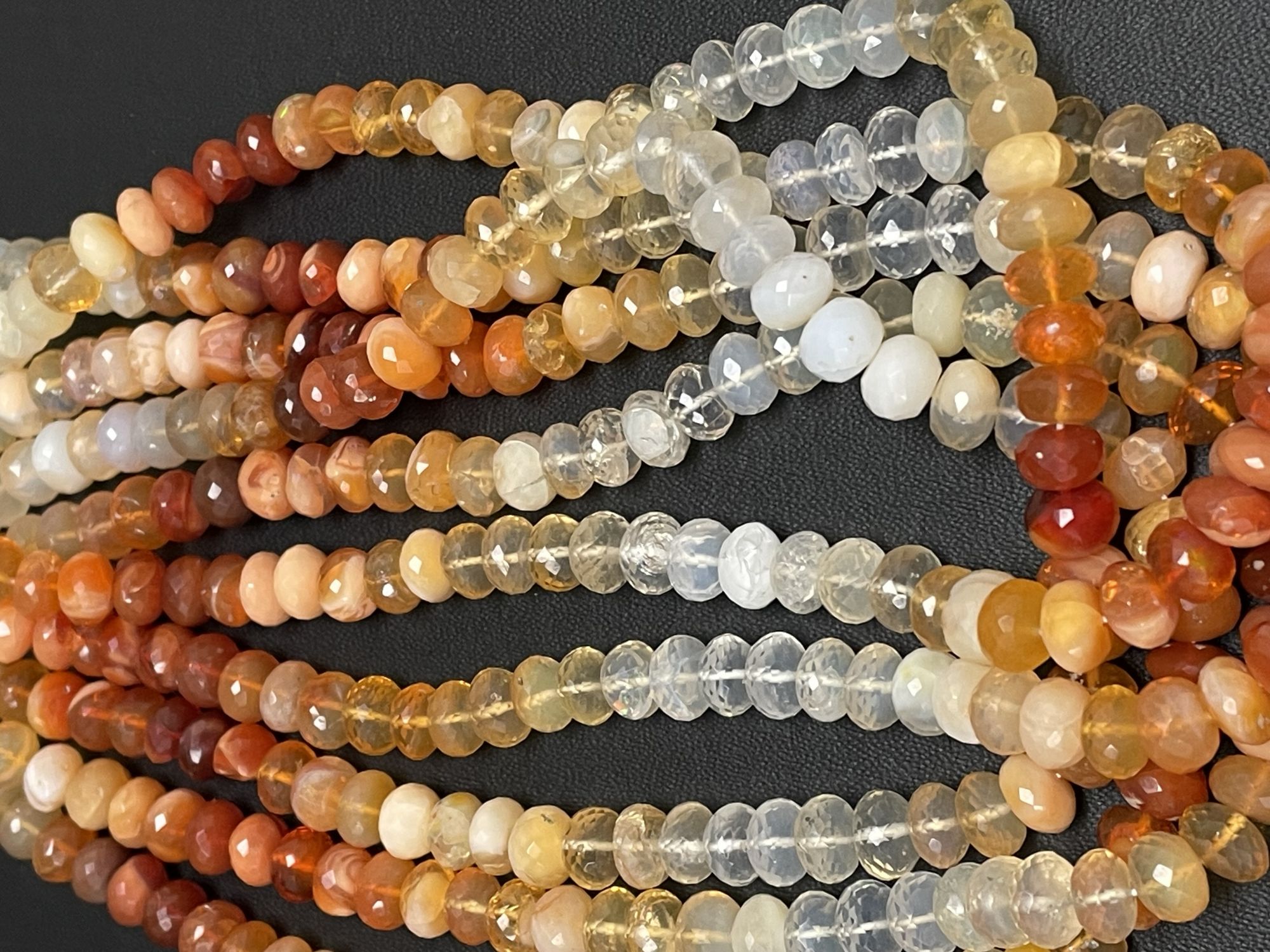 Shaded Fire Opal Rondelle Faceted