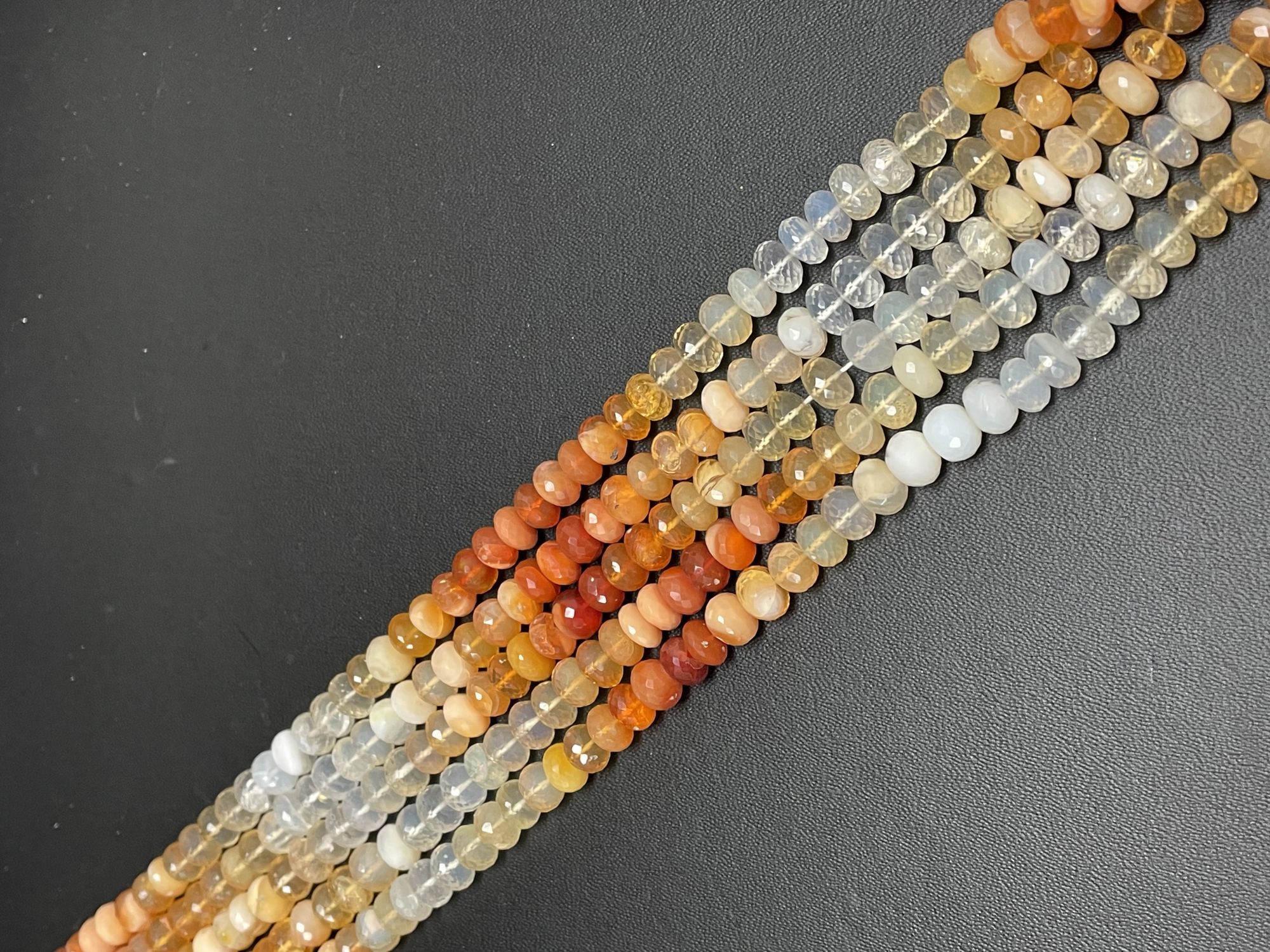Shaded Fire Opal Rondelle Faceted