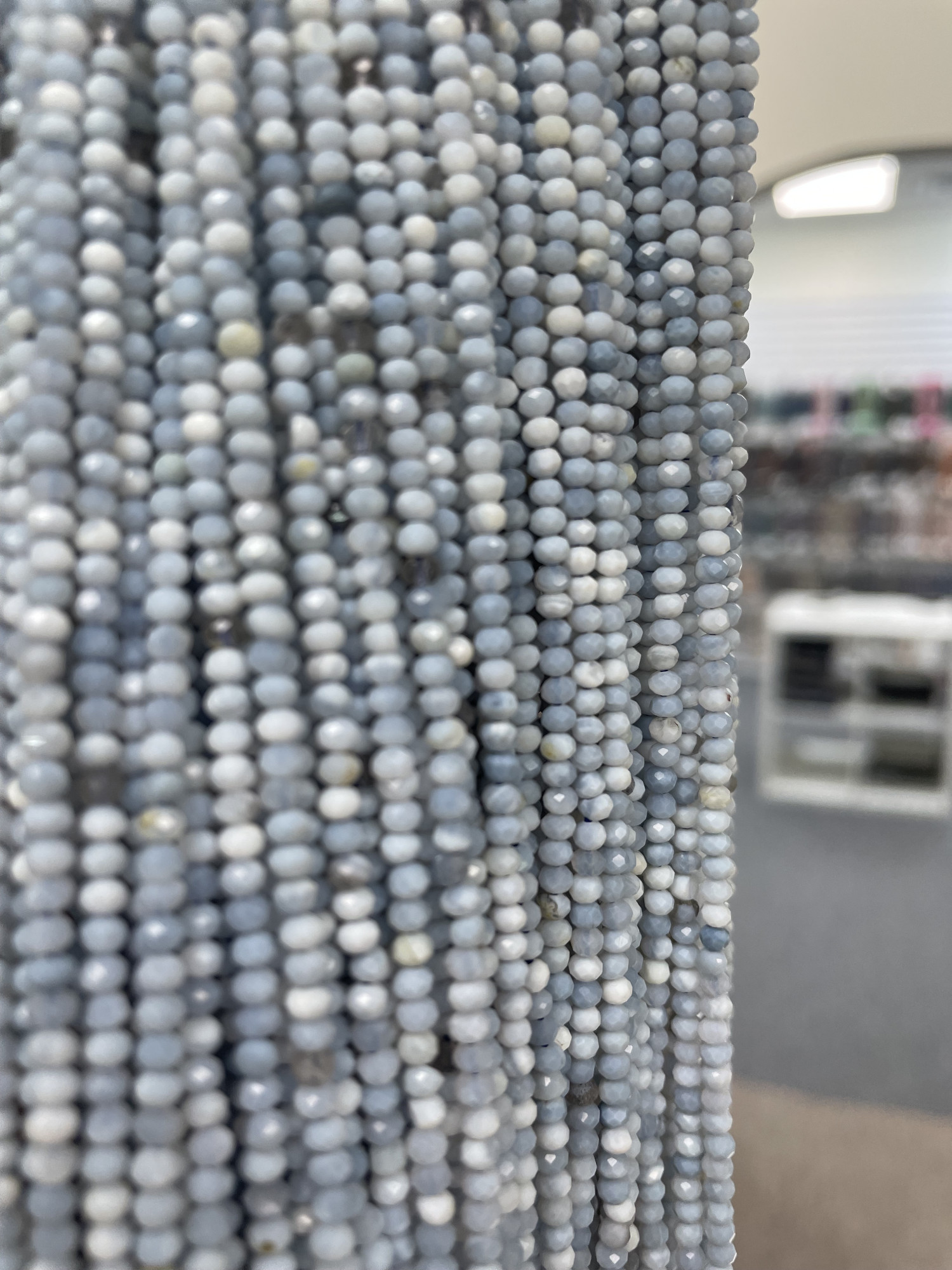 Blue Opal Rondelle Faceted