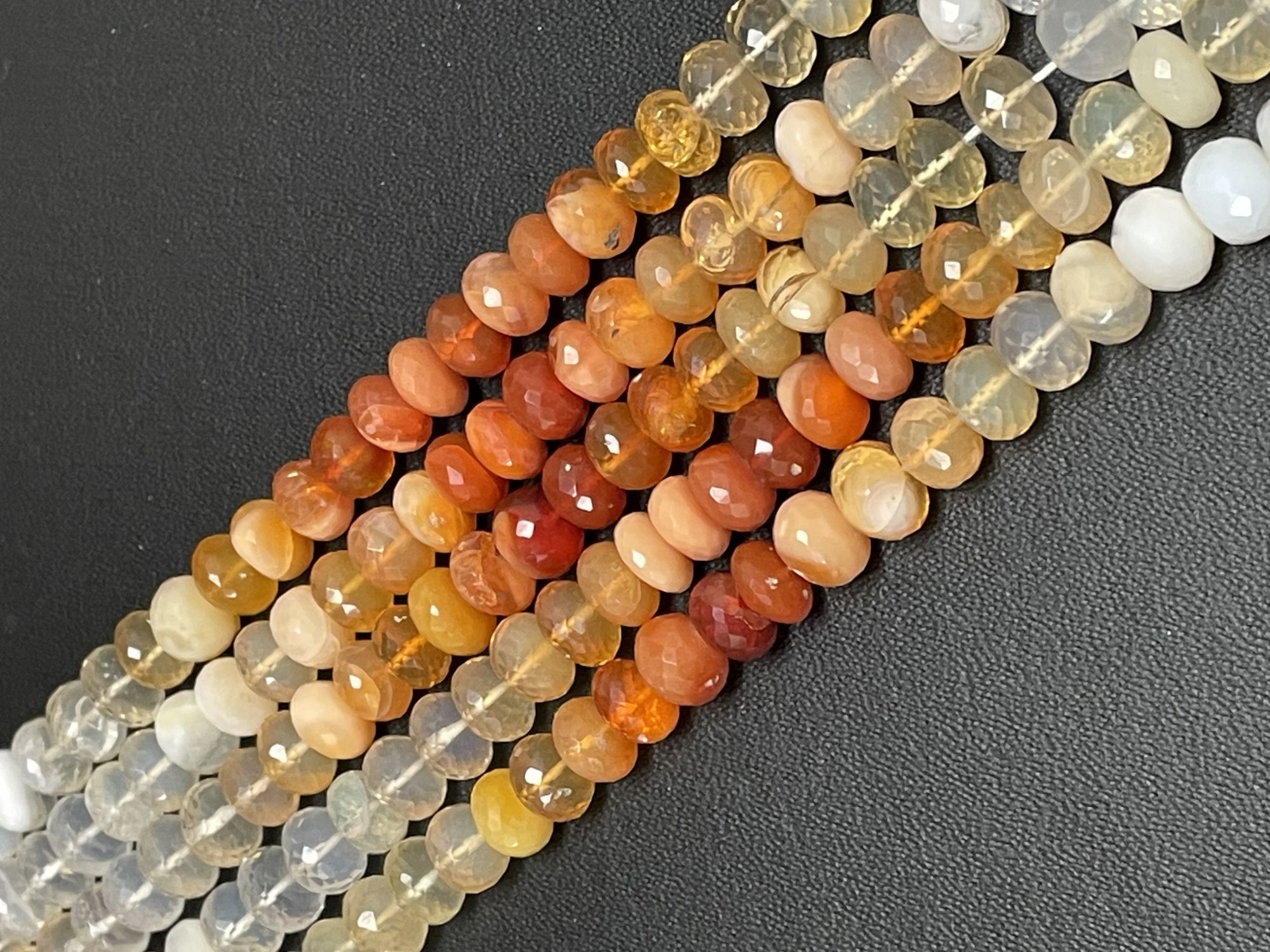 Shaded Fire Opal Rondelle Faceted