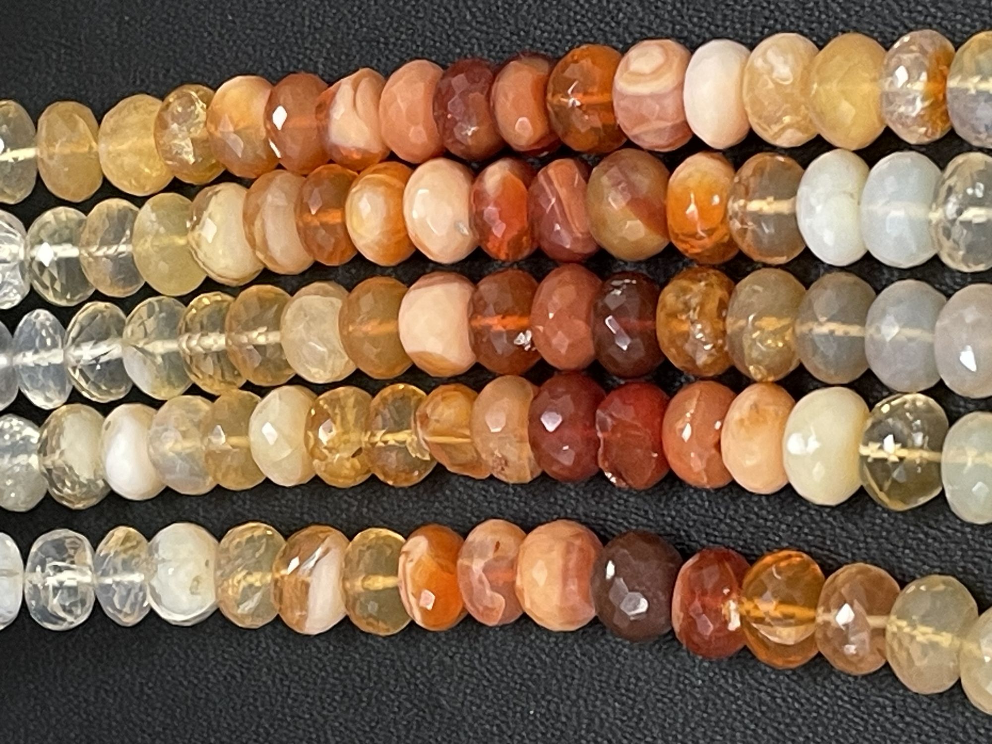 Shaded Fire Opal Rondelle Faceted