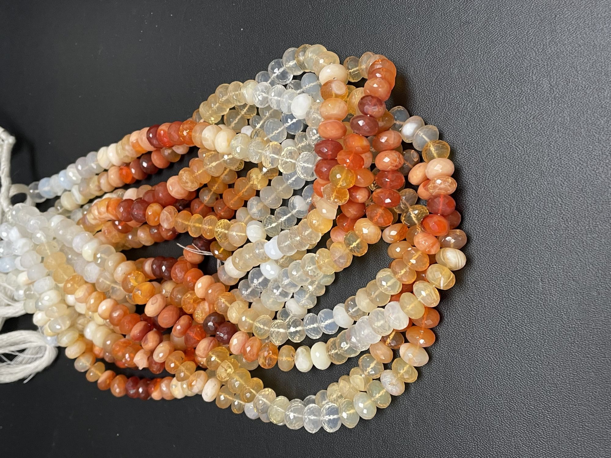 Shaded Fire Opal Rondelle Faceted