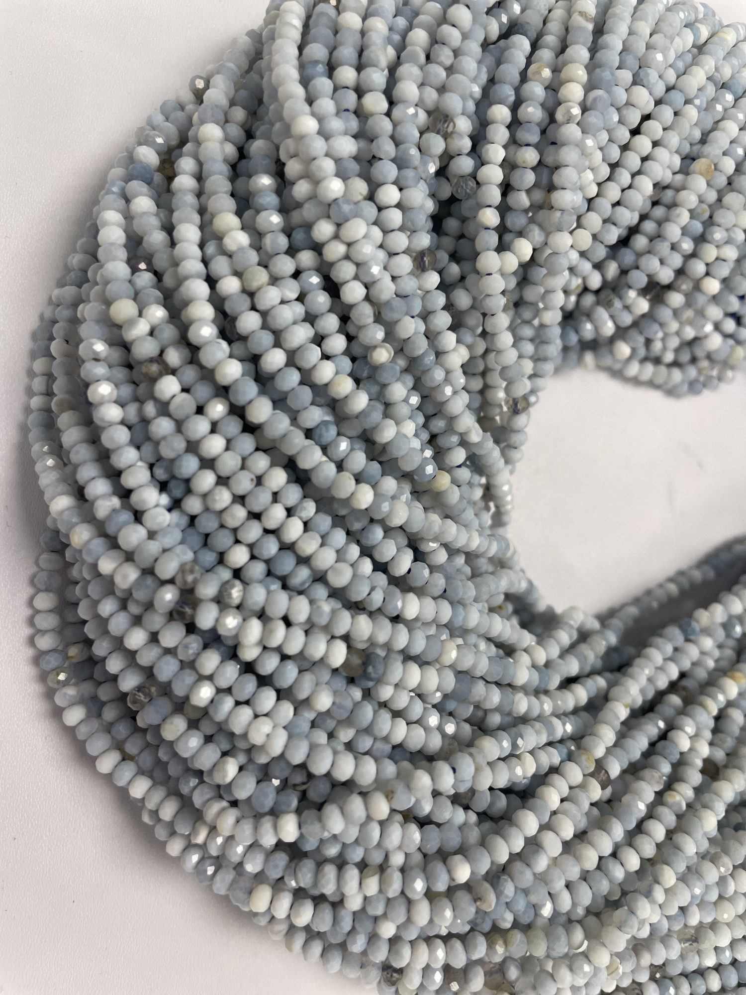 Blue Opal Rondelle Faceted