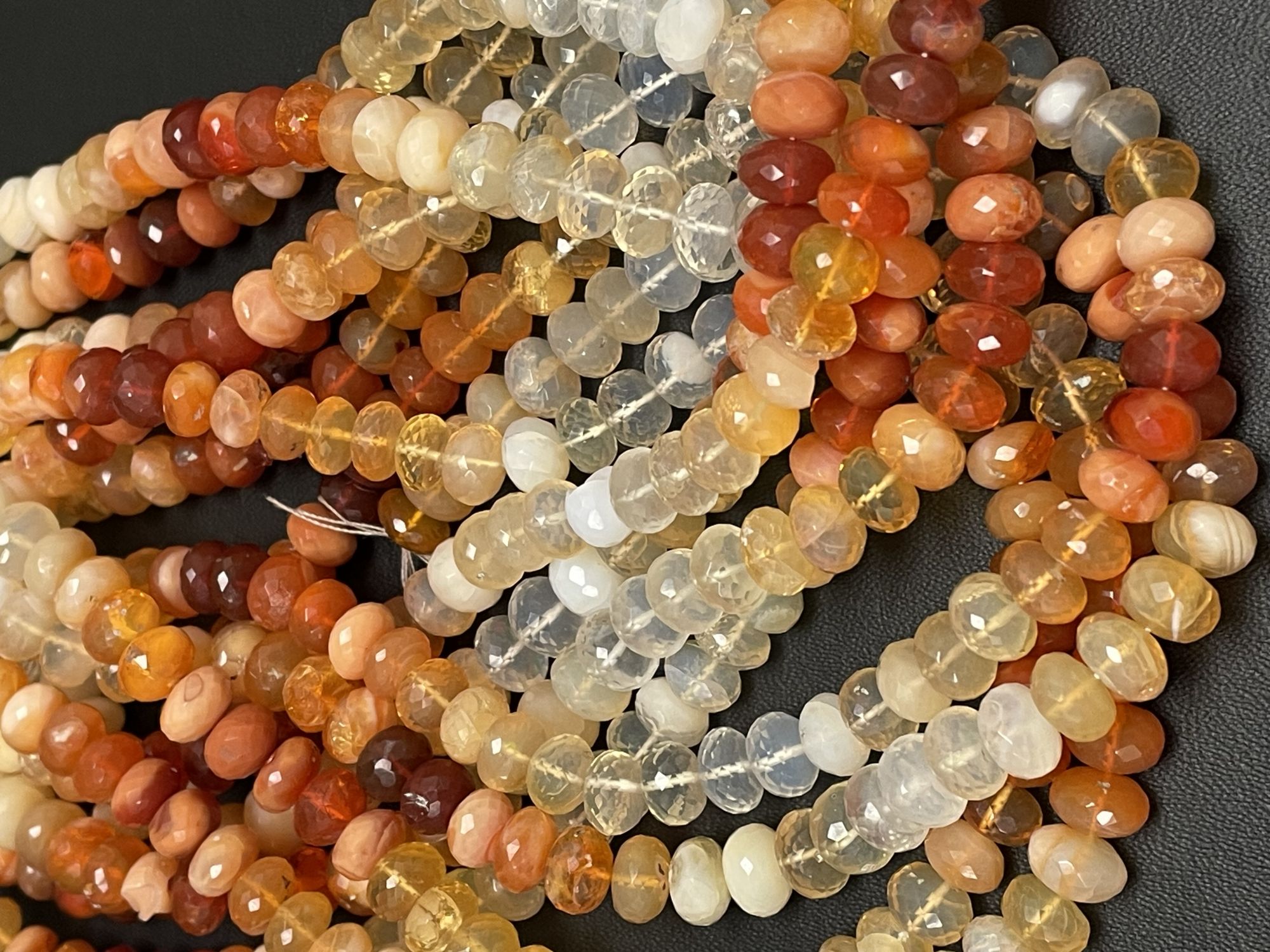 Shaded Fire Opal Rondelle Faceted