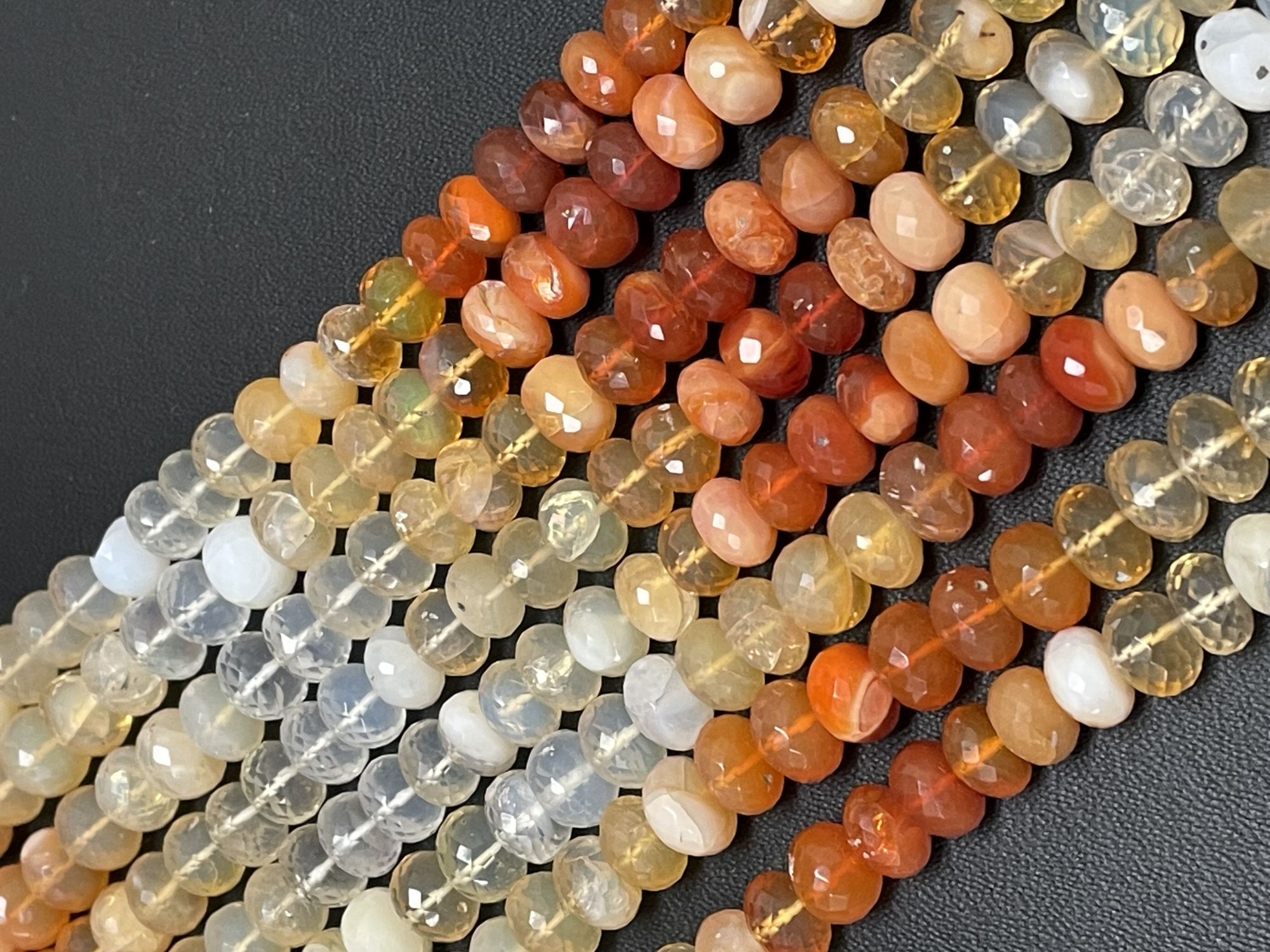 Shaded Fire Opal Rondelle Faceted