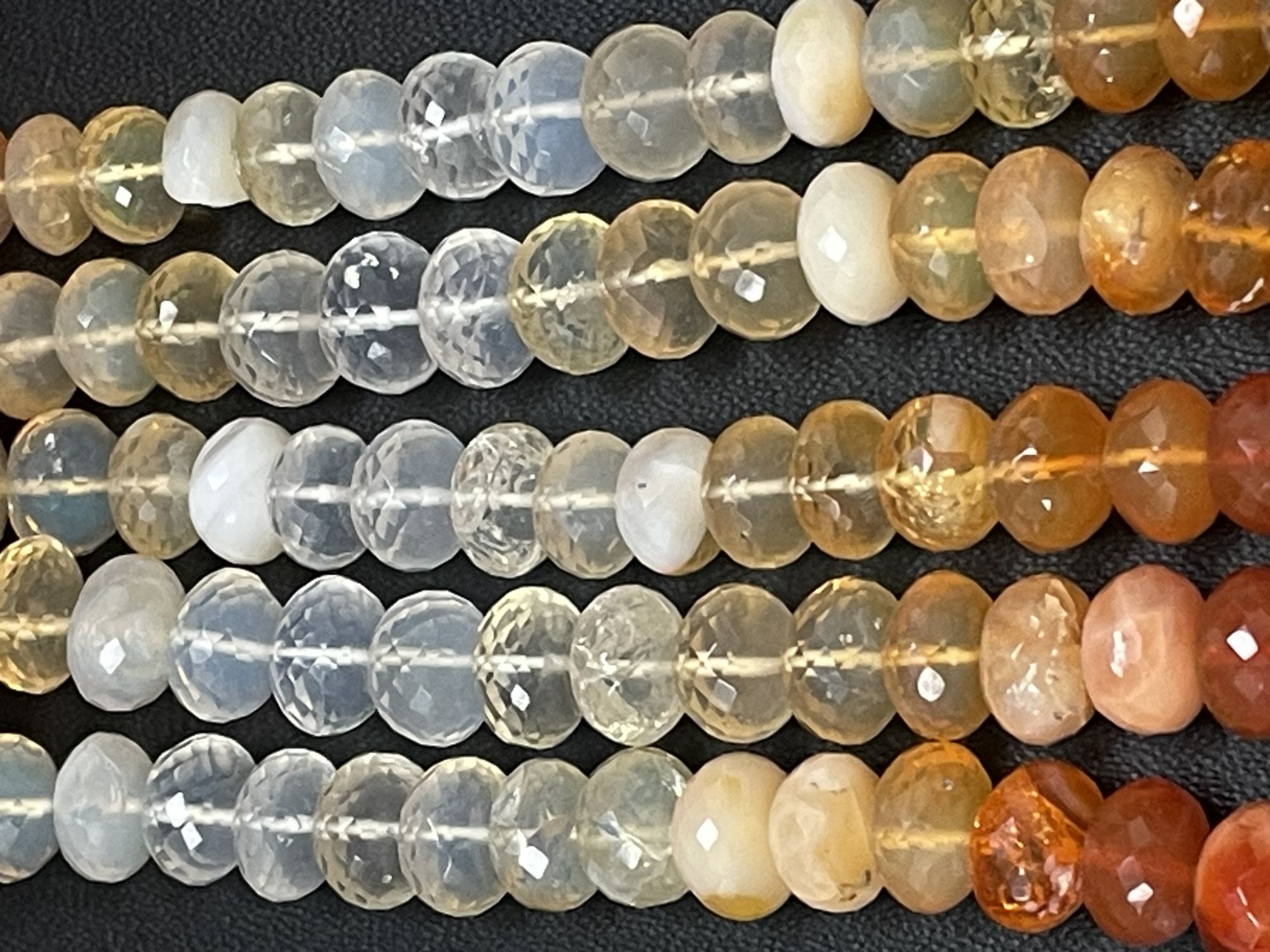 Shaded Fire Opal Rondelle Faceted