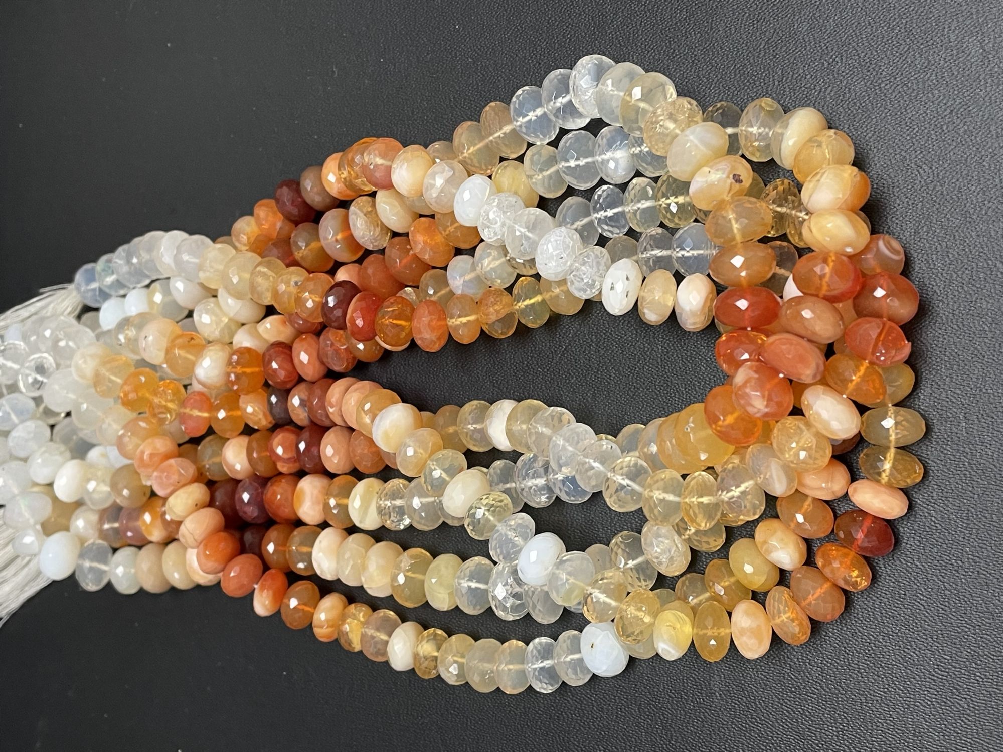 Shaded Fire Opal Rondelle Faceted