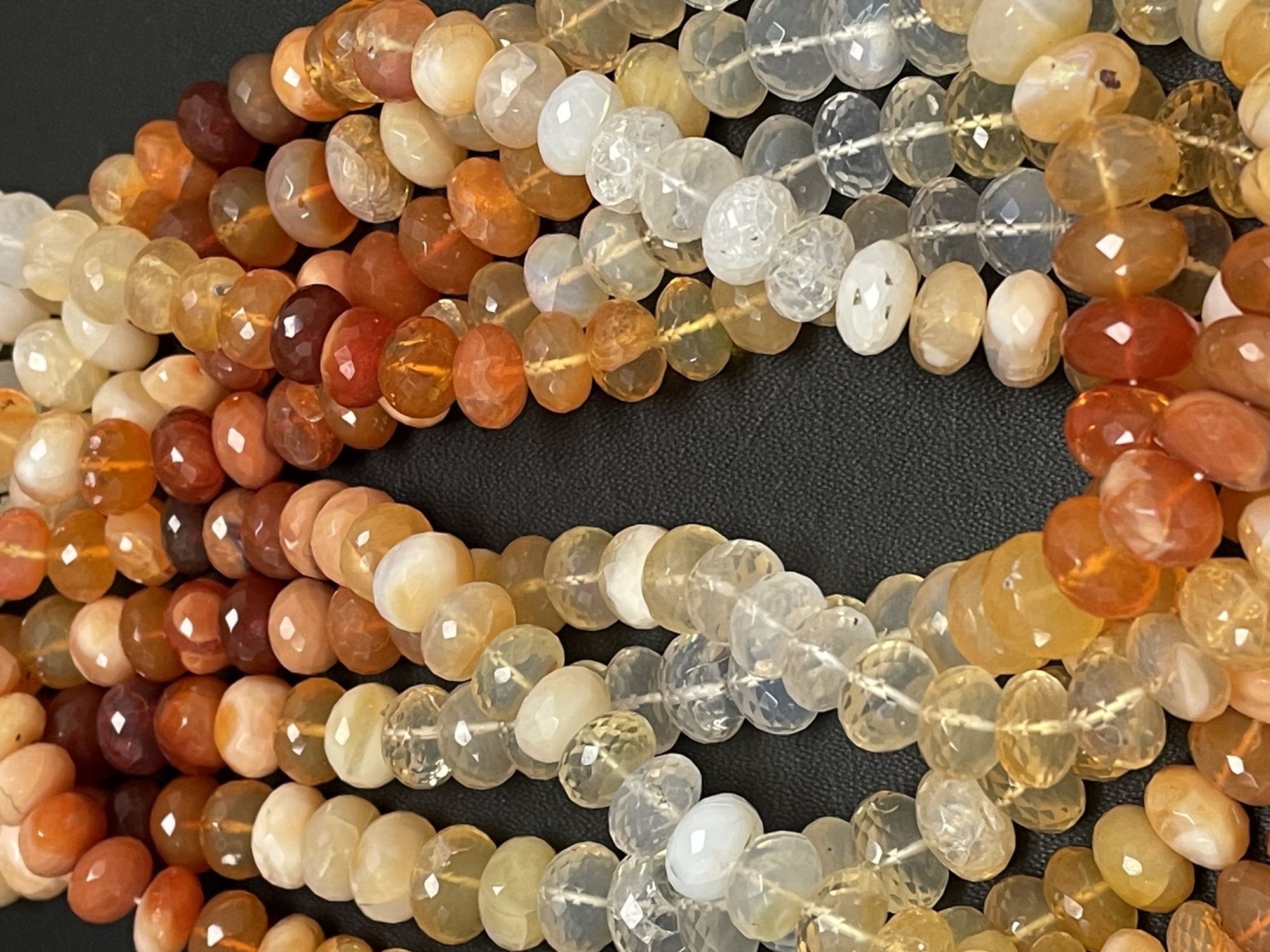 Shaded Fire Opal Rondelle Faceted