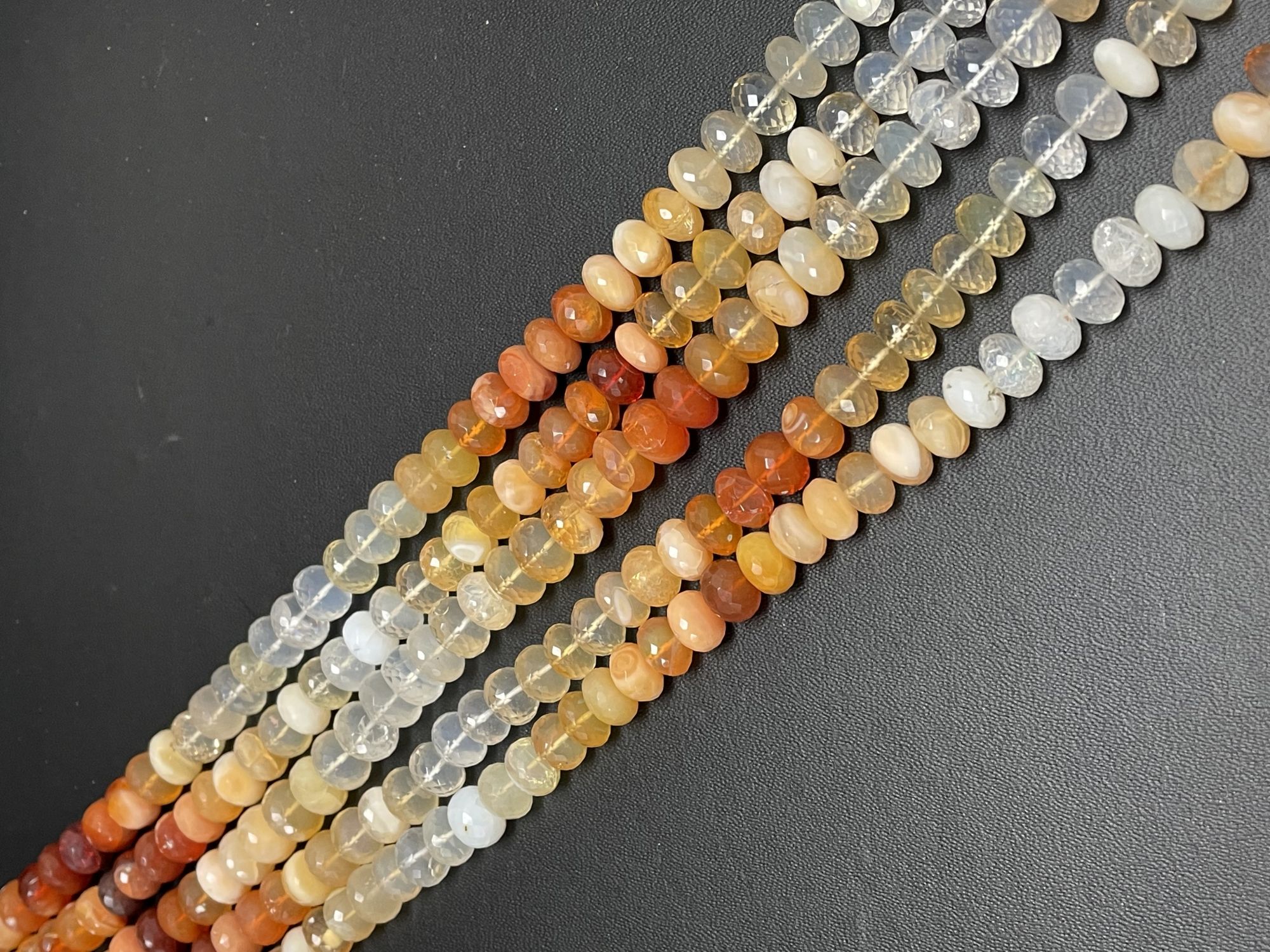 Shaded Fire Opal Rondelle Faceted