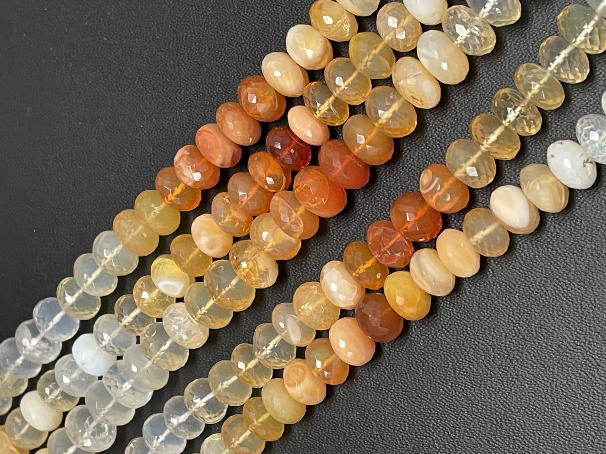 Shaded Fire Opal Rondelle Faceted