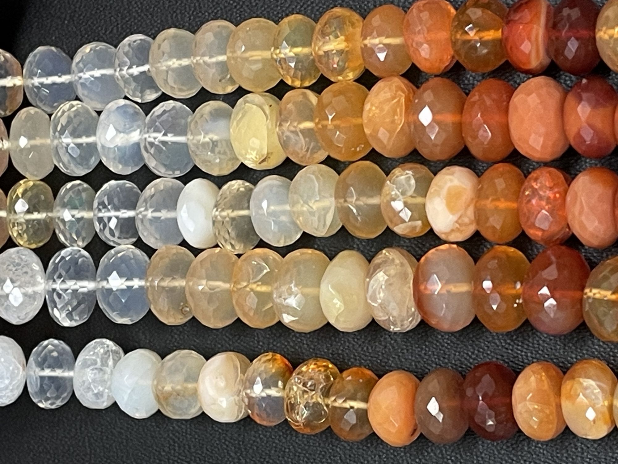 Shaded Fire Opal Rondelle Faceted