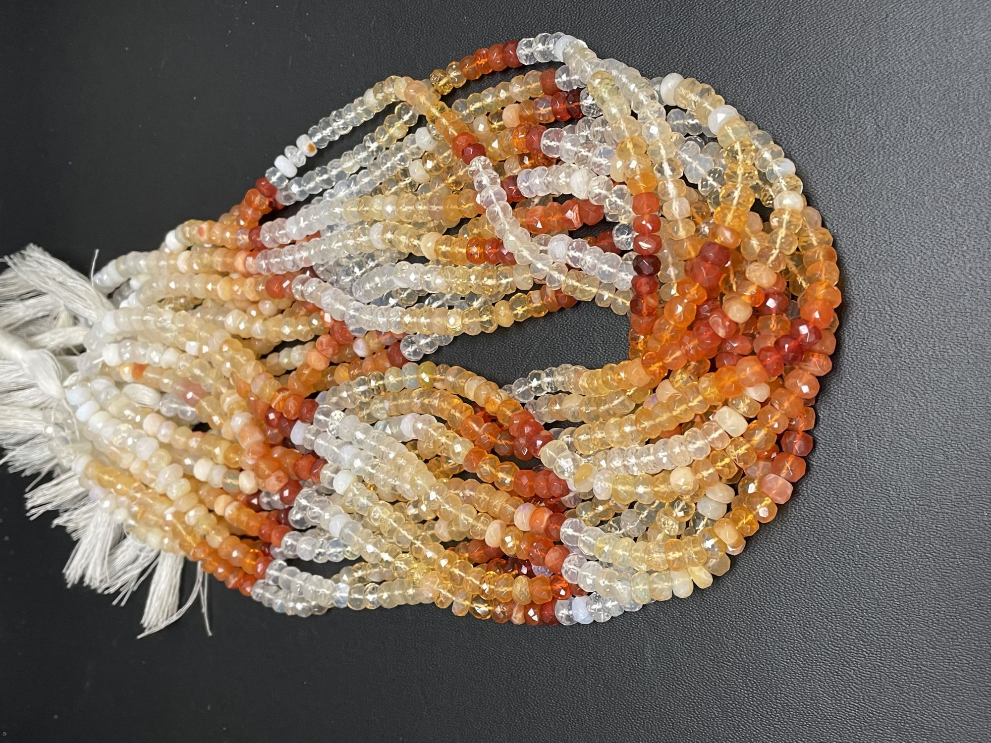 Shaded Fire Opal Rondelle Faceted