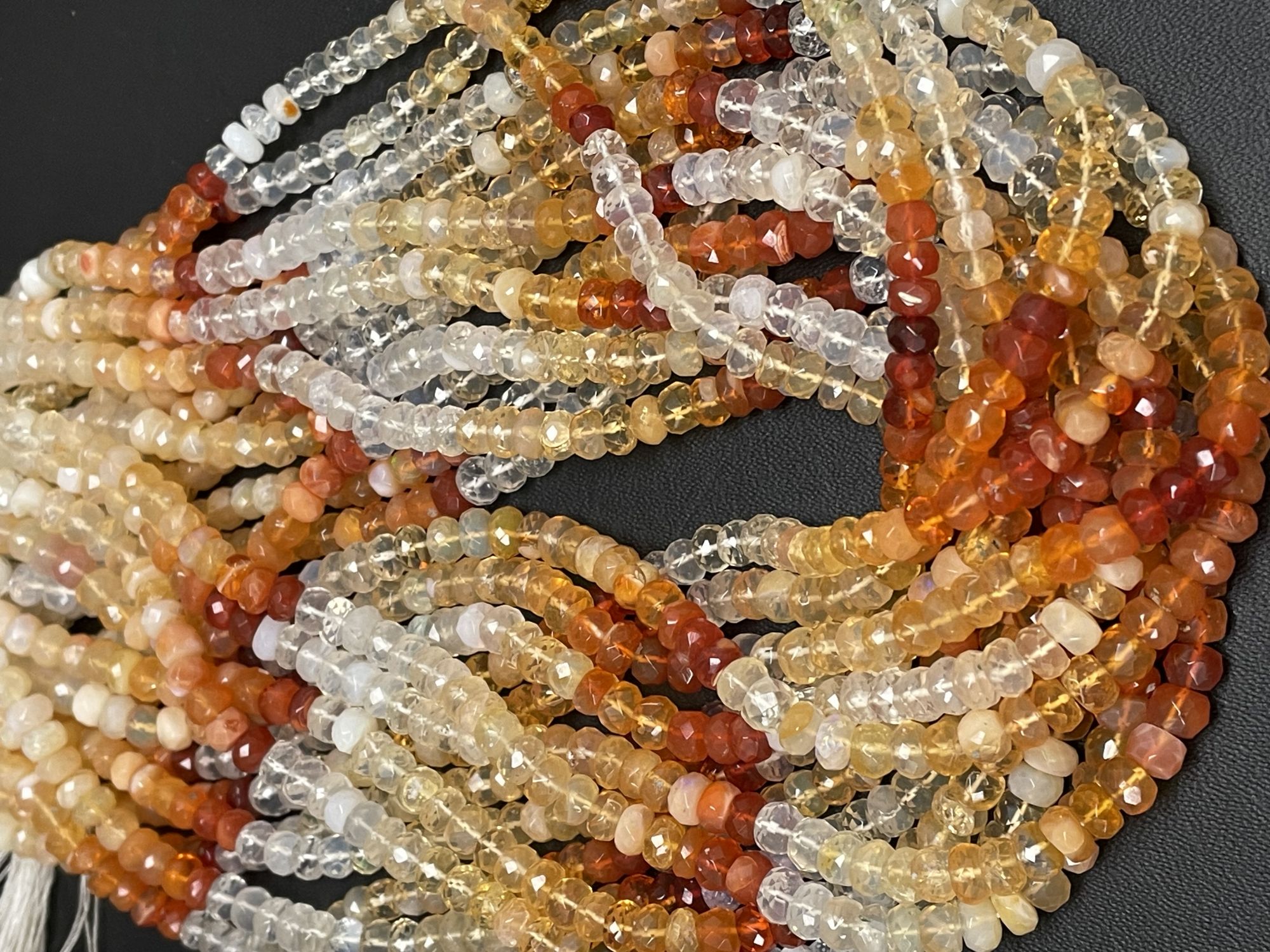 Shaded Fire Opal Rondelle Faceted