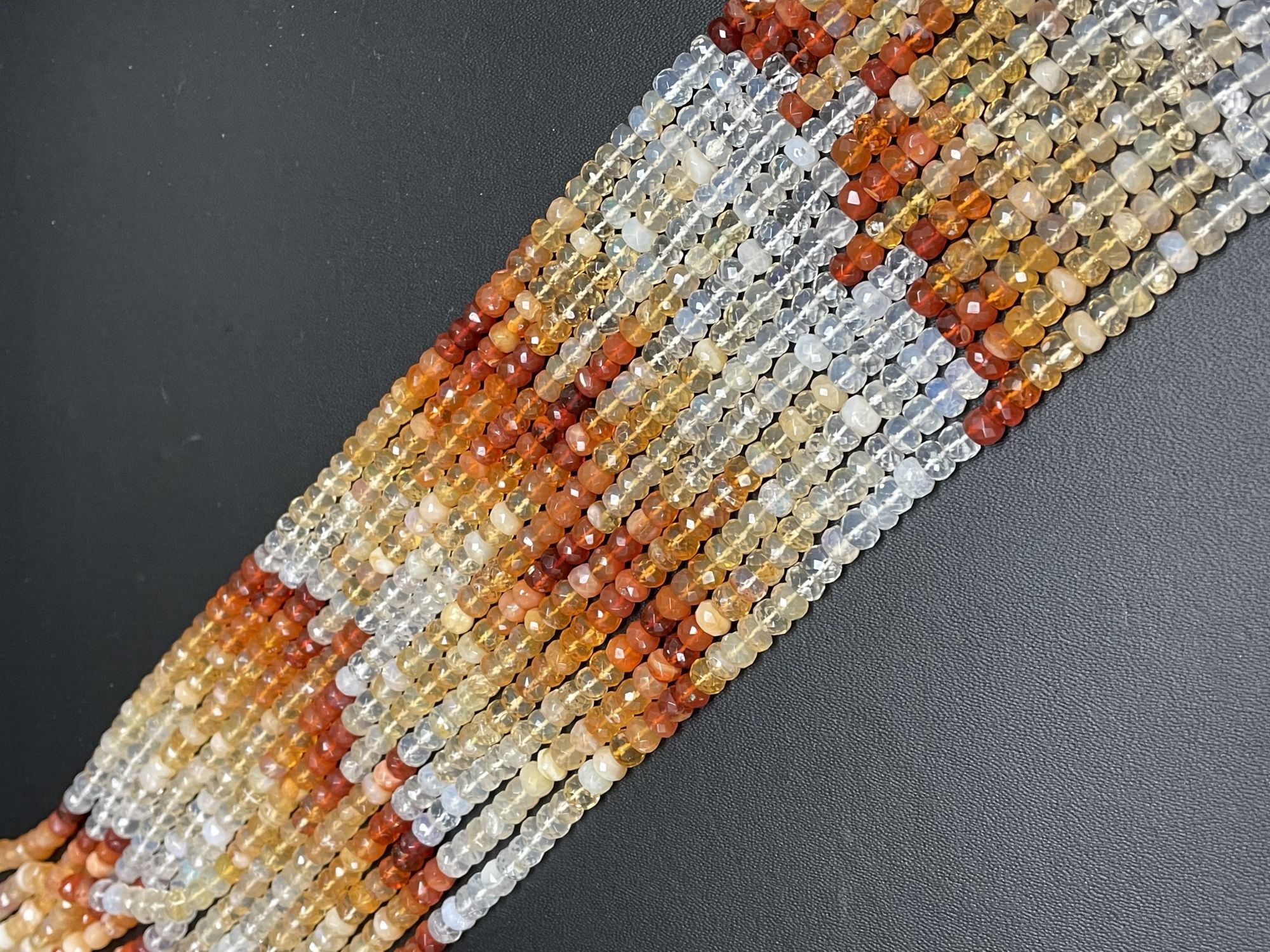 Shaded Fire Opal Rondelle Faceted