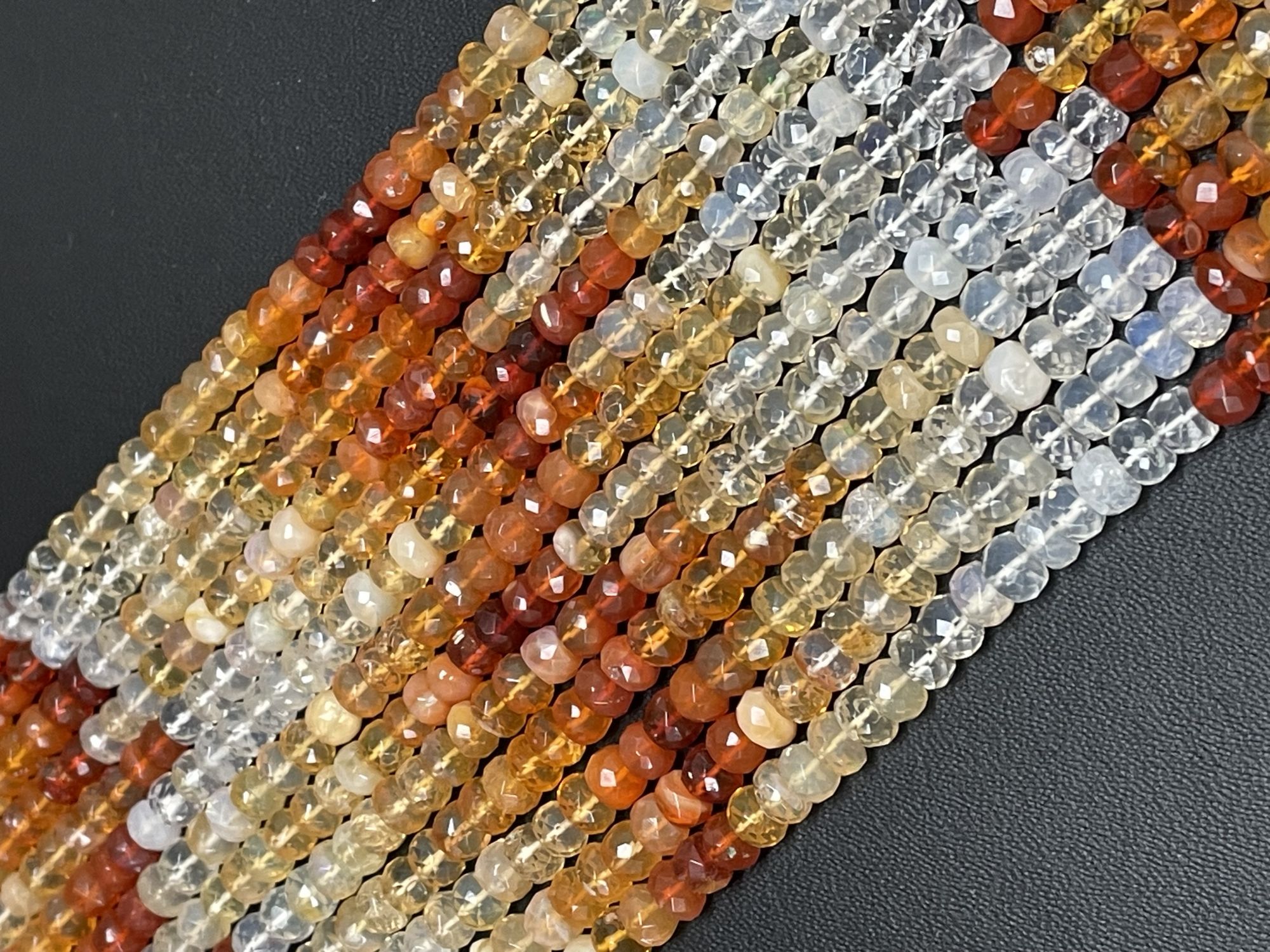 Shaded Fire Opal Rondelle Faceted