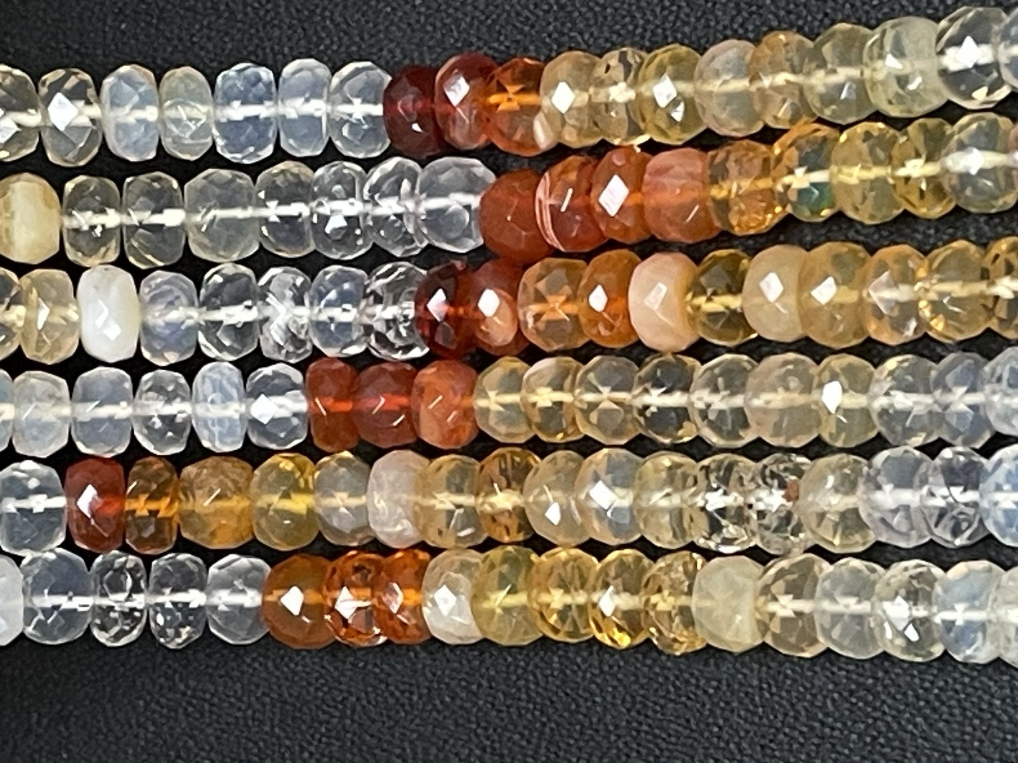 Shaded Fire Opal Rondelle Faceted