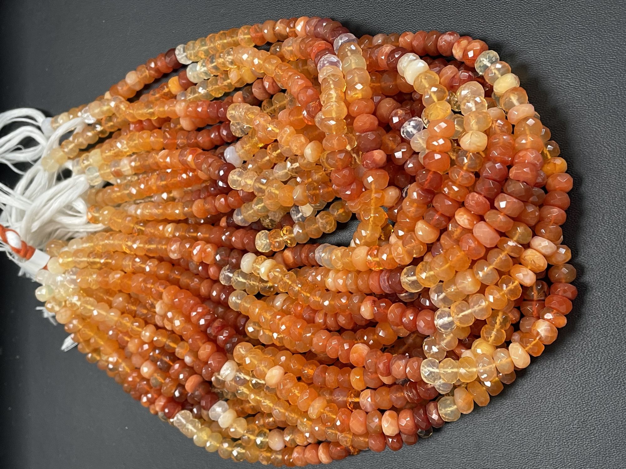 Shaded Fire Opal Rondelle Faceted