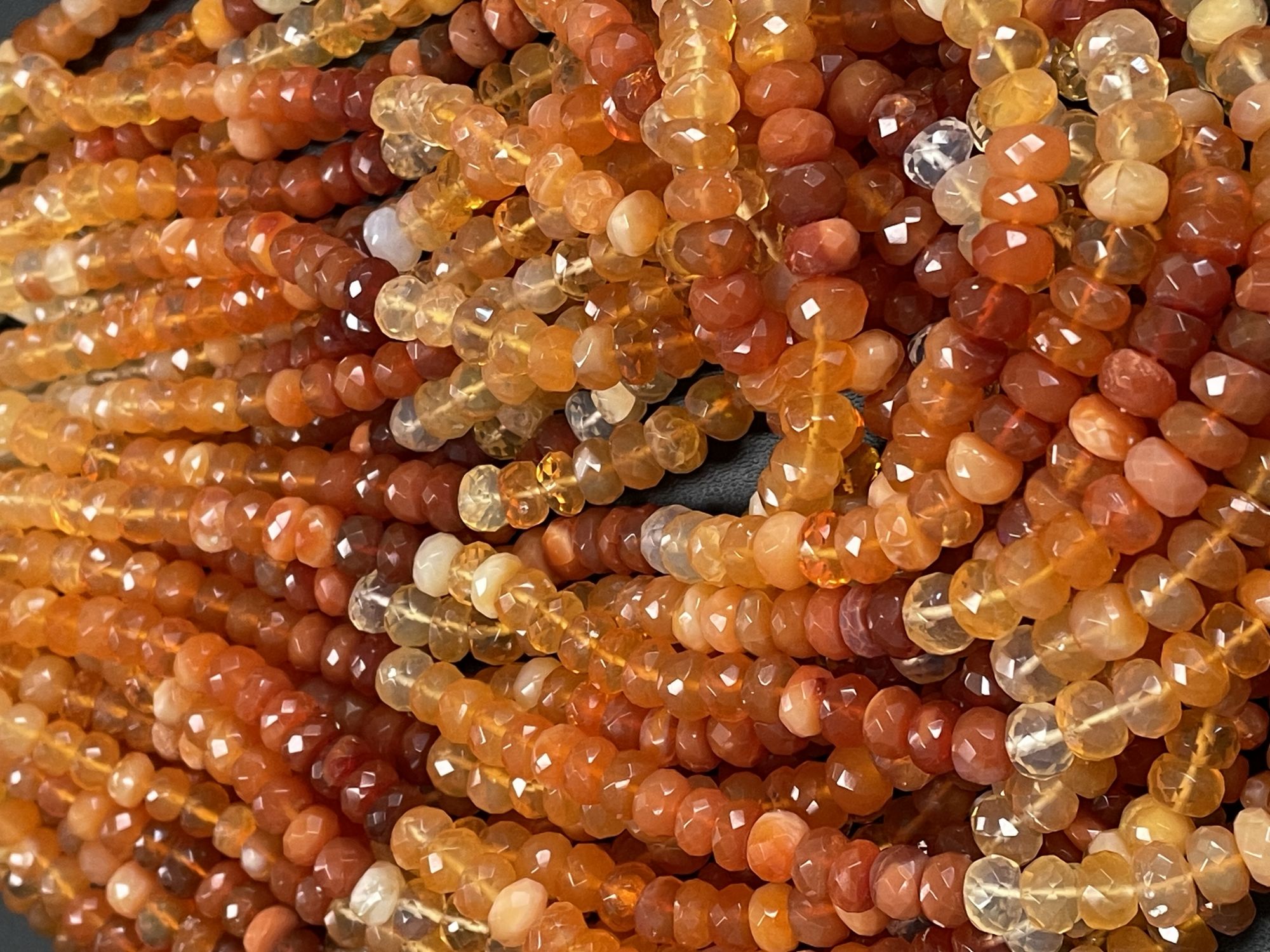 Shaded Fire Opal Rondelle Faceted