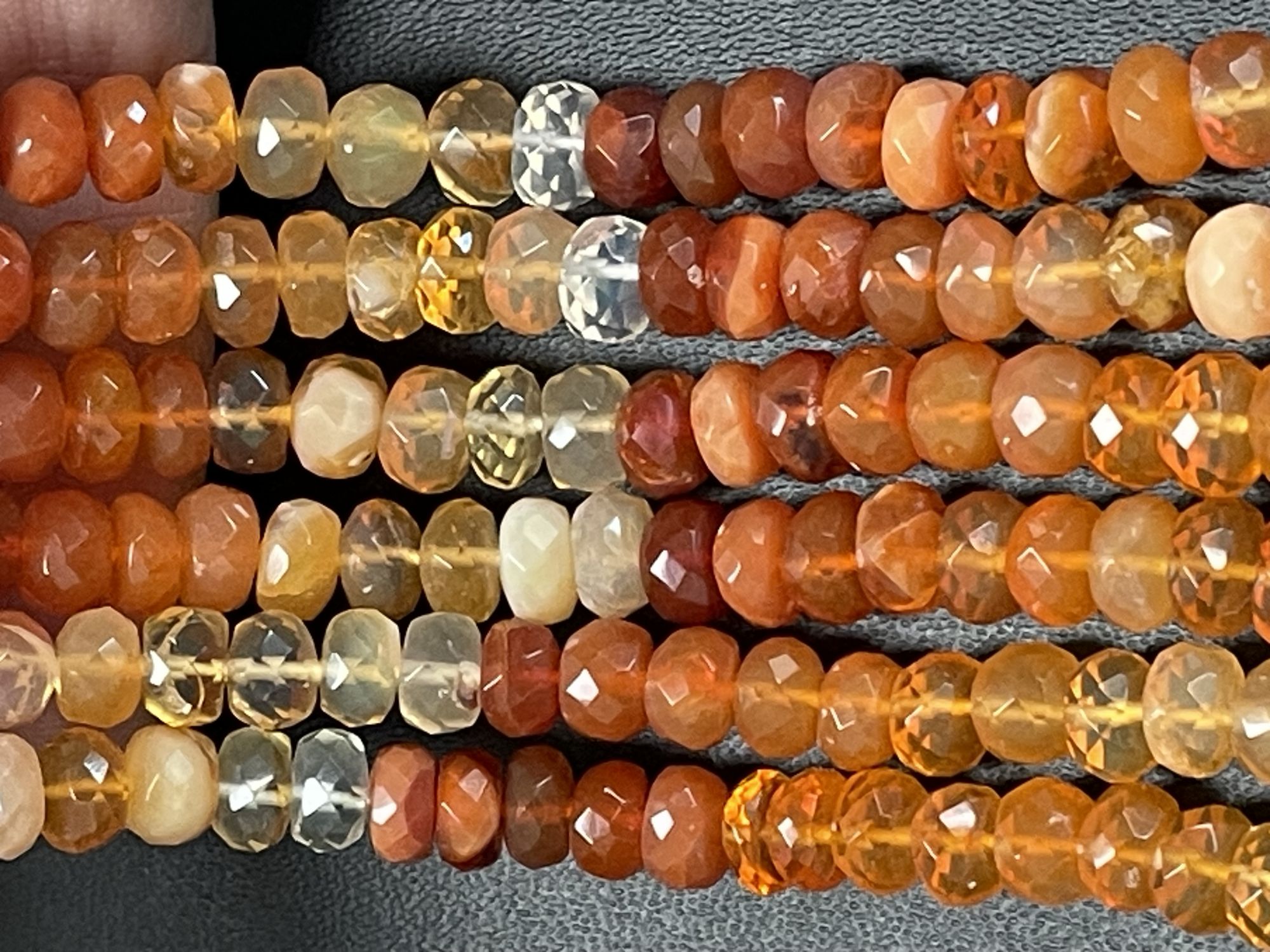 Shaded Fire Opal Rondelle Faceted