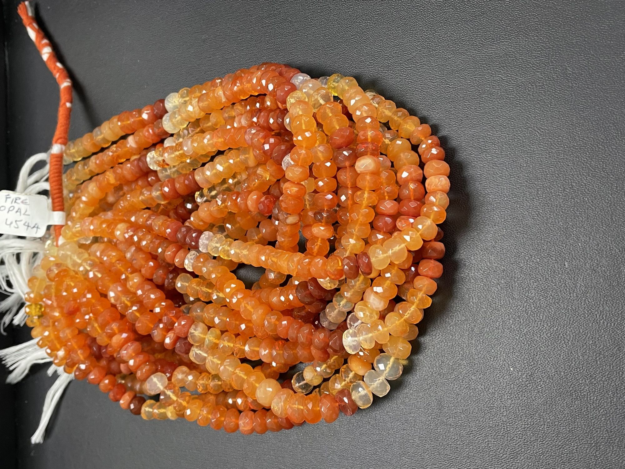 Shaded Fire Opal Rondelle Faceted