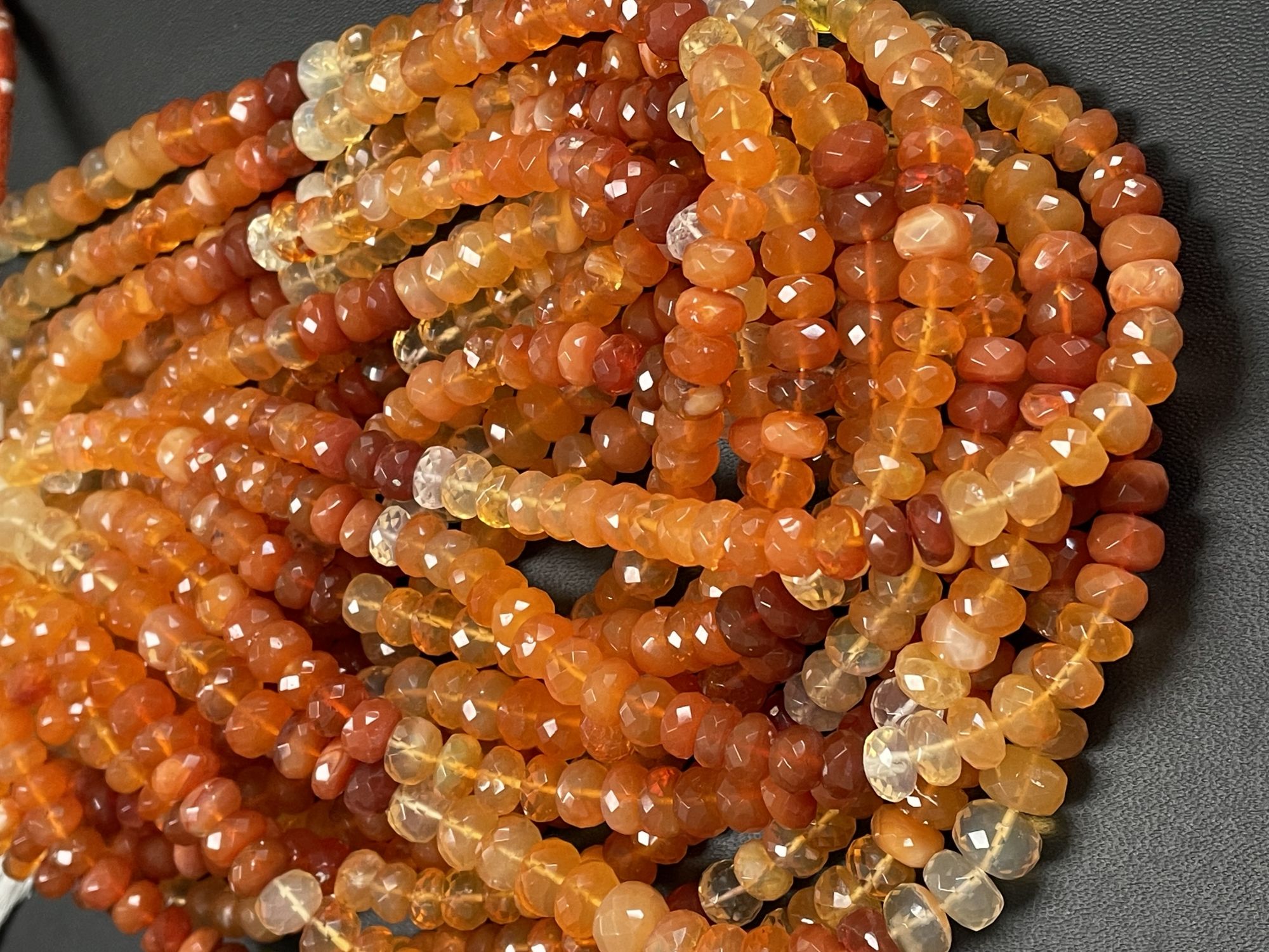 Shaded Fire Opal Rondelle Faceted