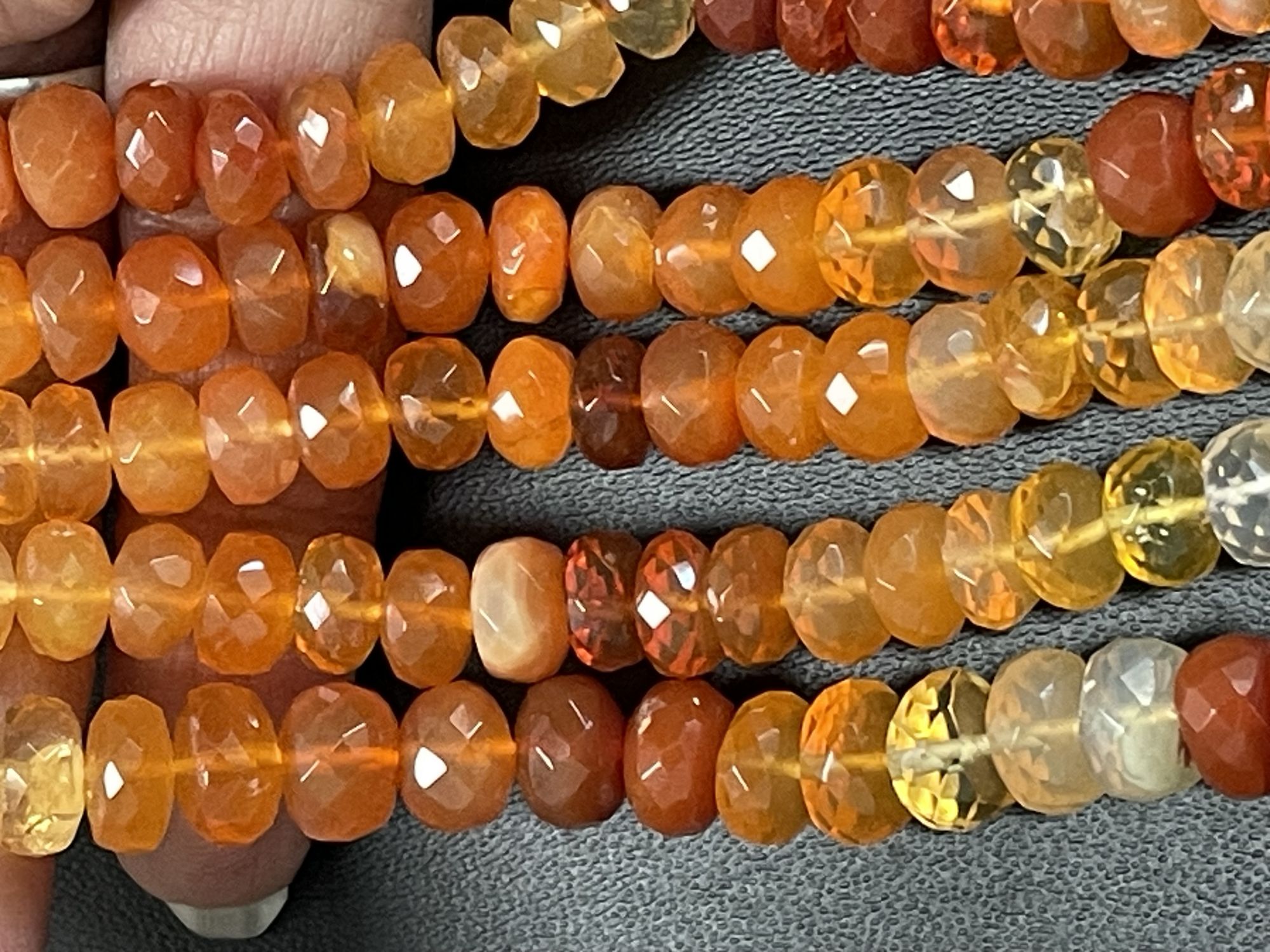 Shaded Fire Opal Rondelle Faceted