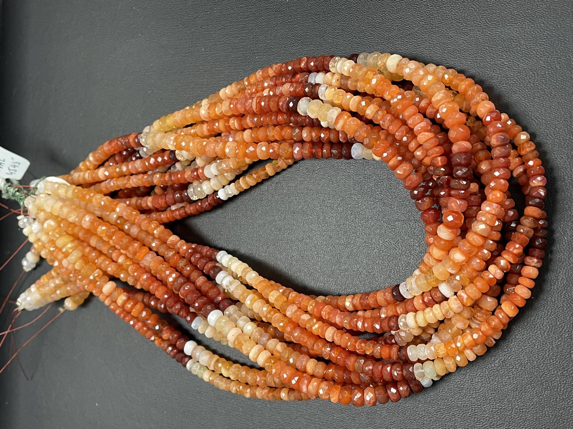 Shaded Fire Opal Rondelle Faceted