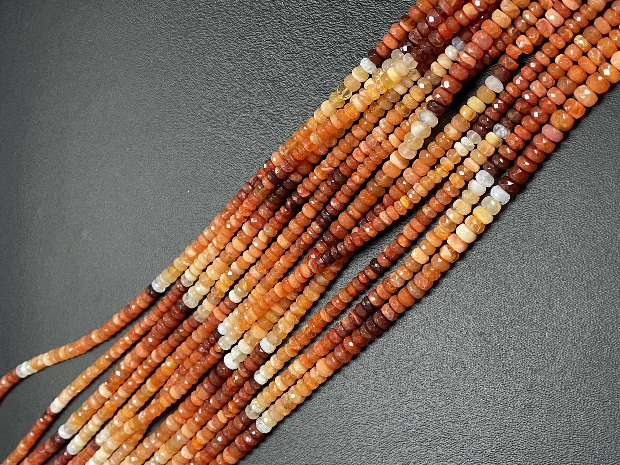 Shaded Fire Opal Rondelle Faceted