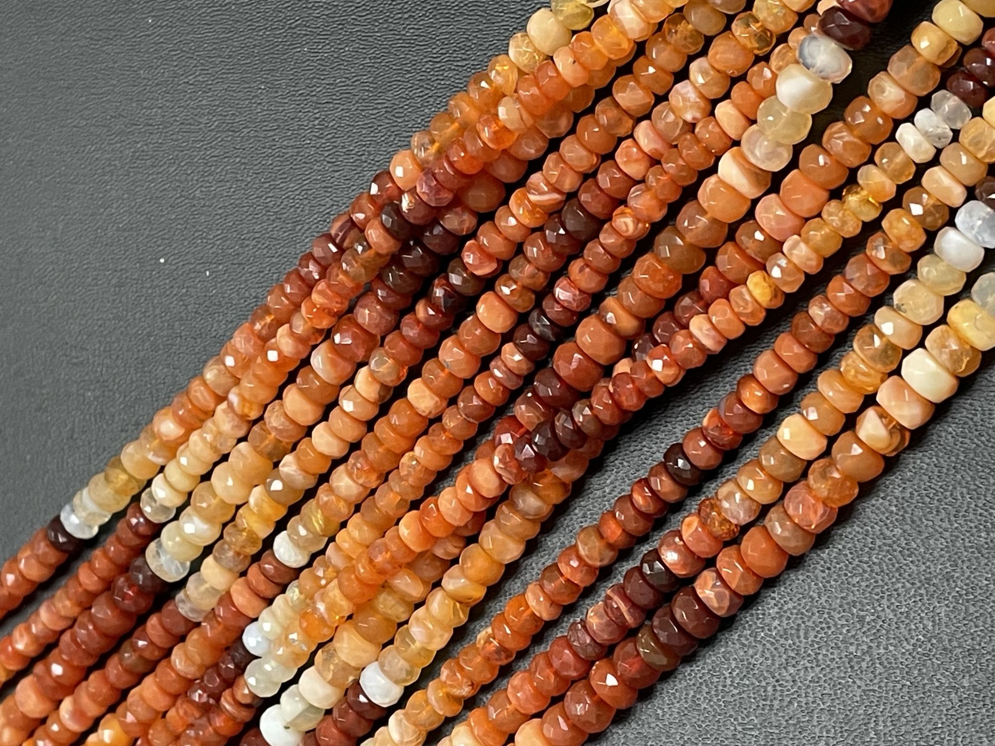 Shaded Fire Opal Rondelle Faceted