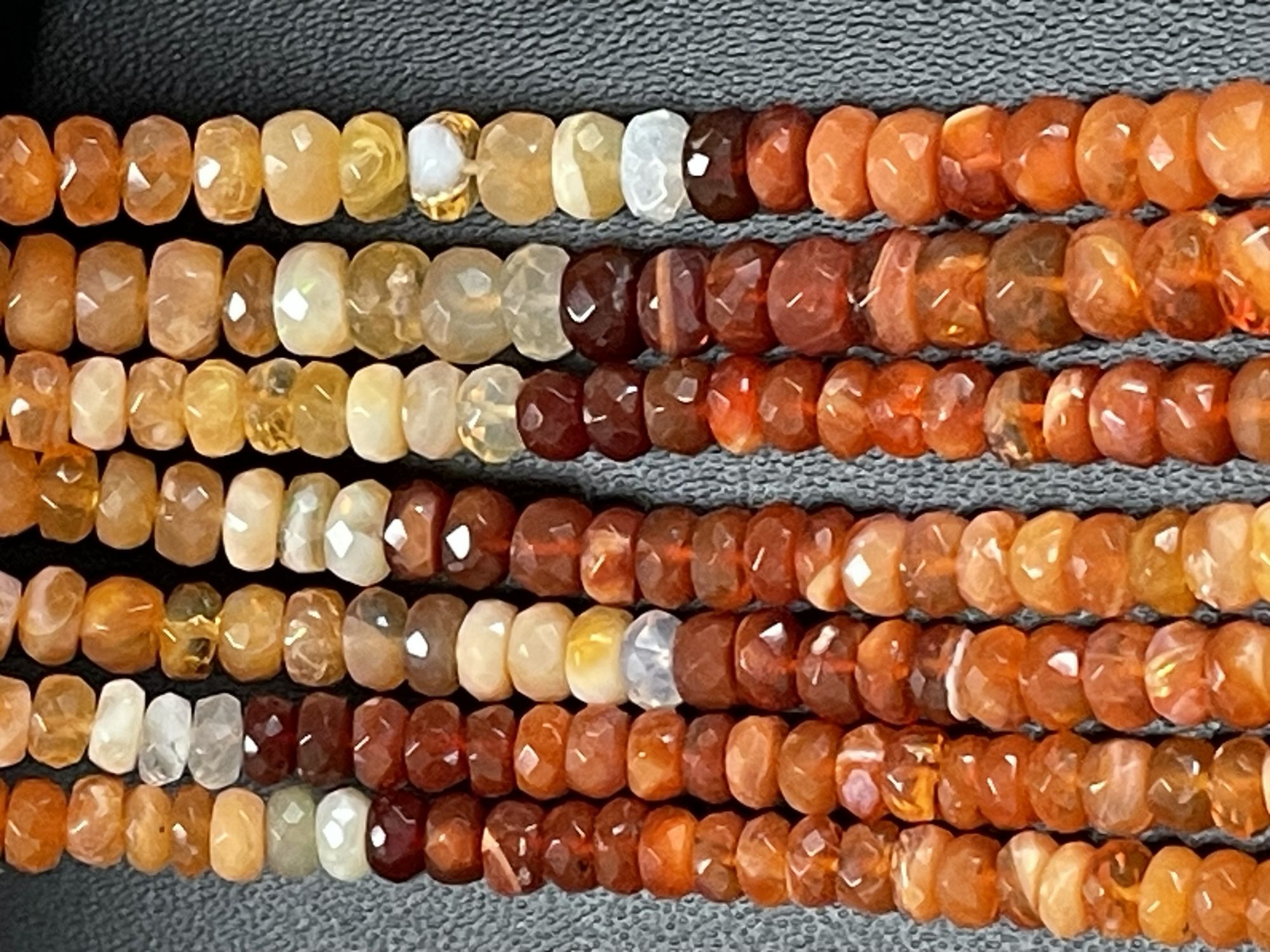 Shaded Fire Opal Rondelle Faceted