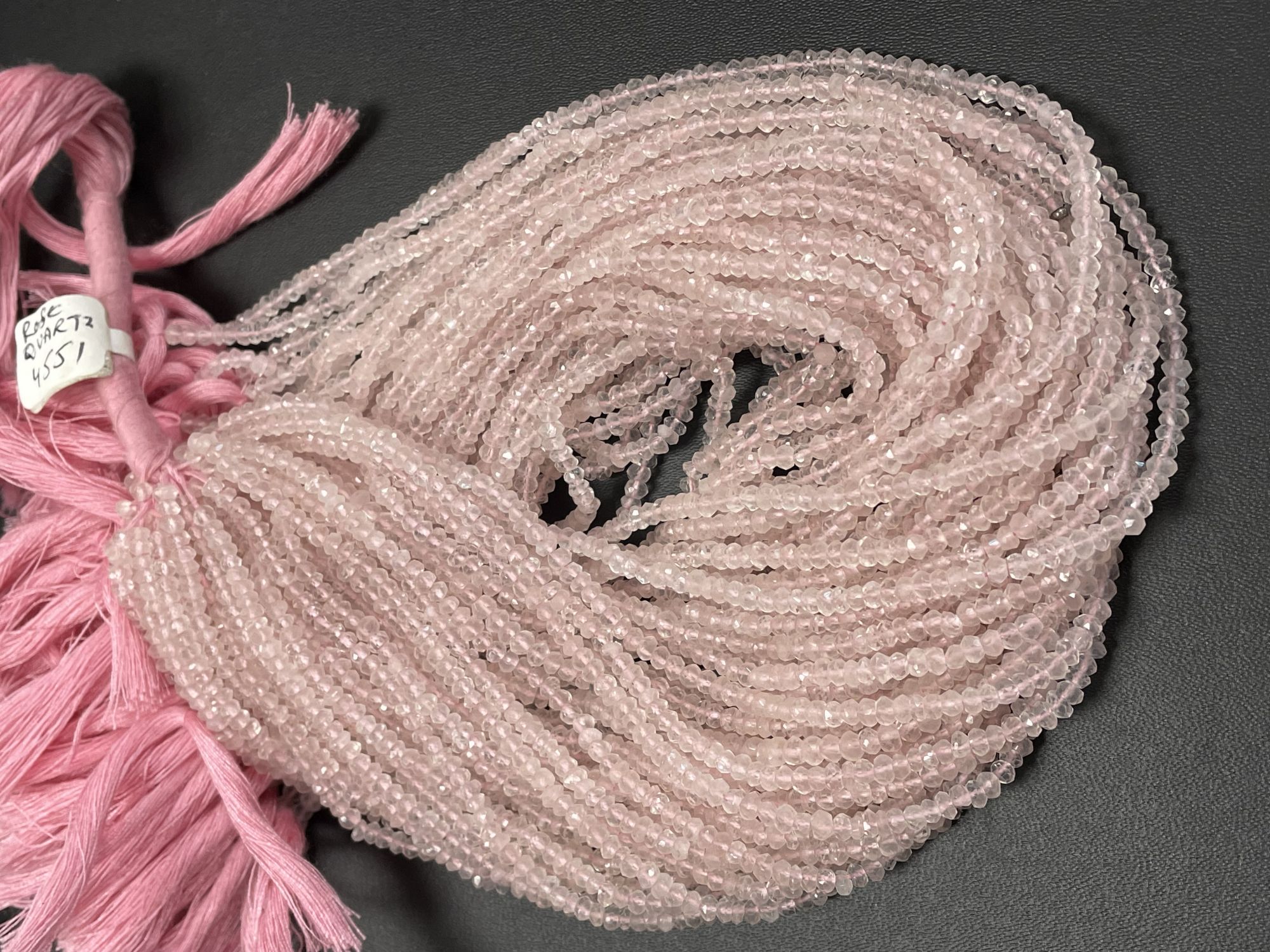 Rose Quartz Rondelle Faceted