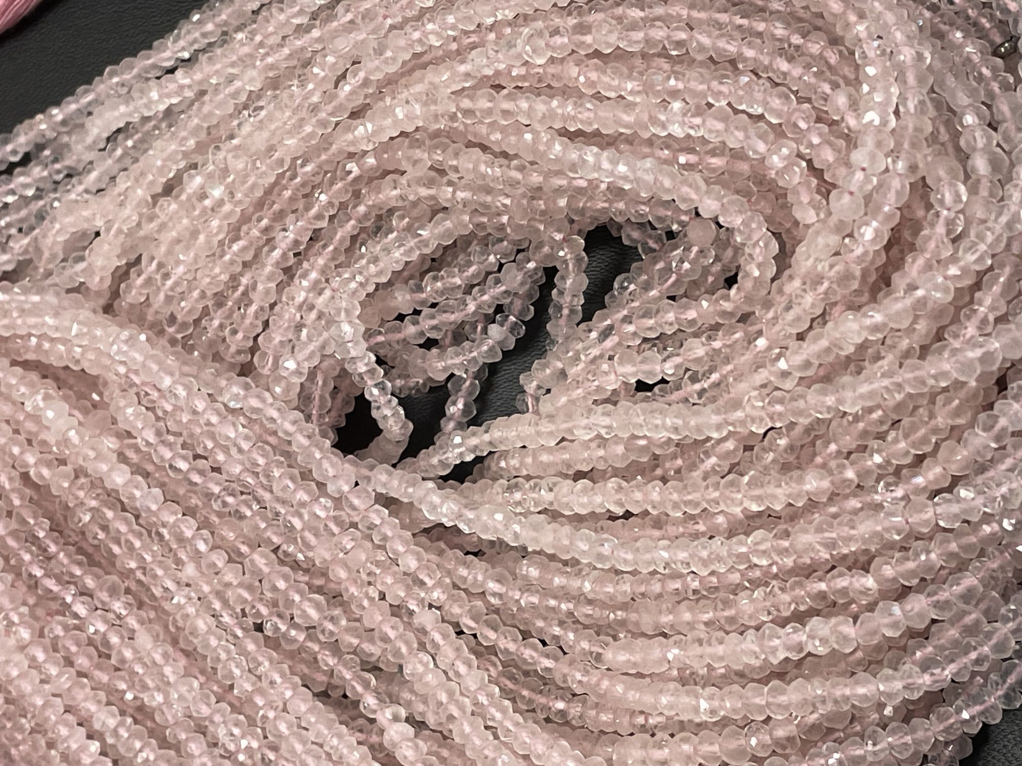 Rose Quartz Rondelle Faceted