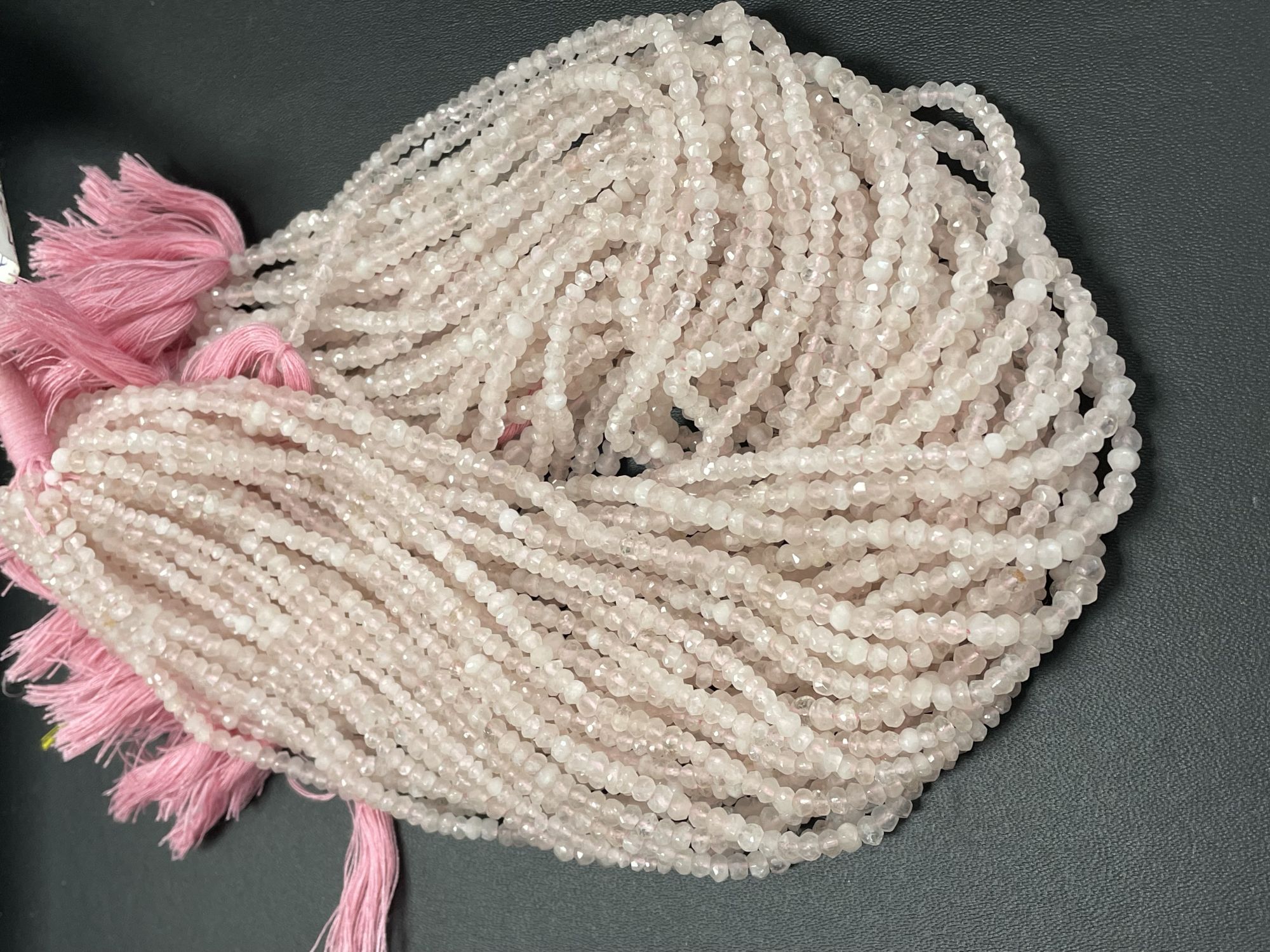 Rose Quartz Rondelle Faceted