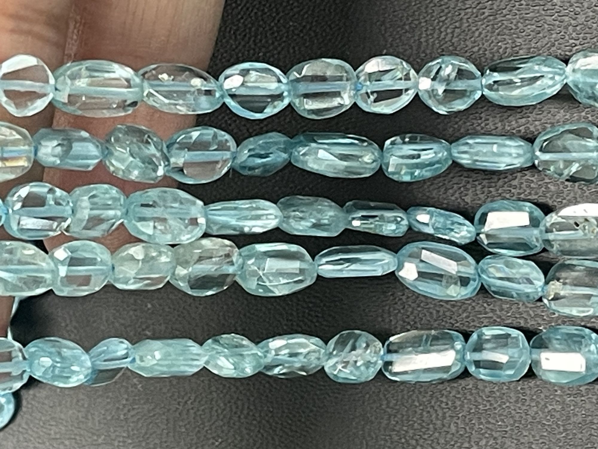 Blue Zircon Nugget Faceted