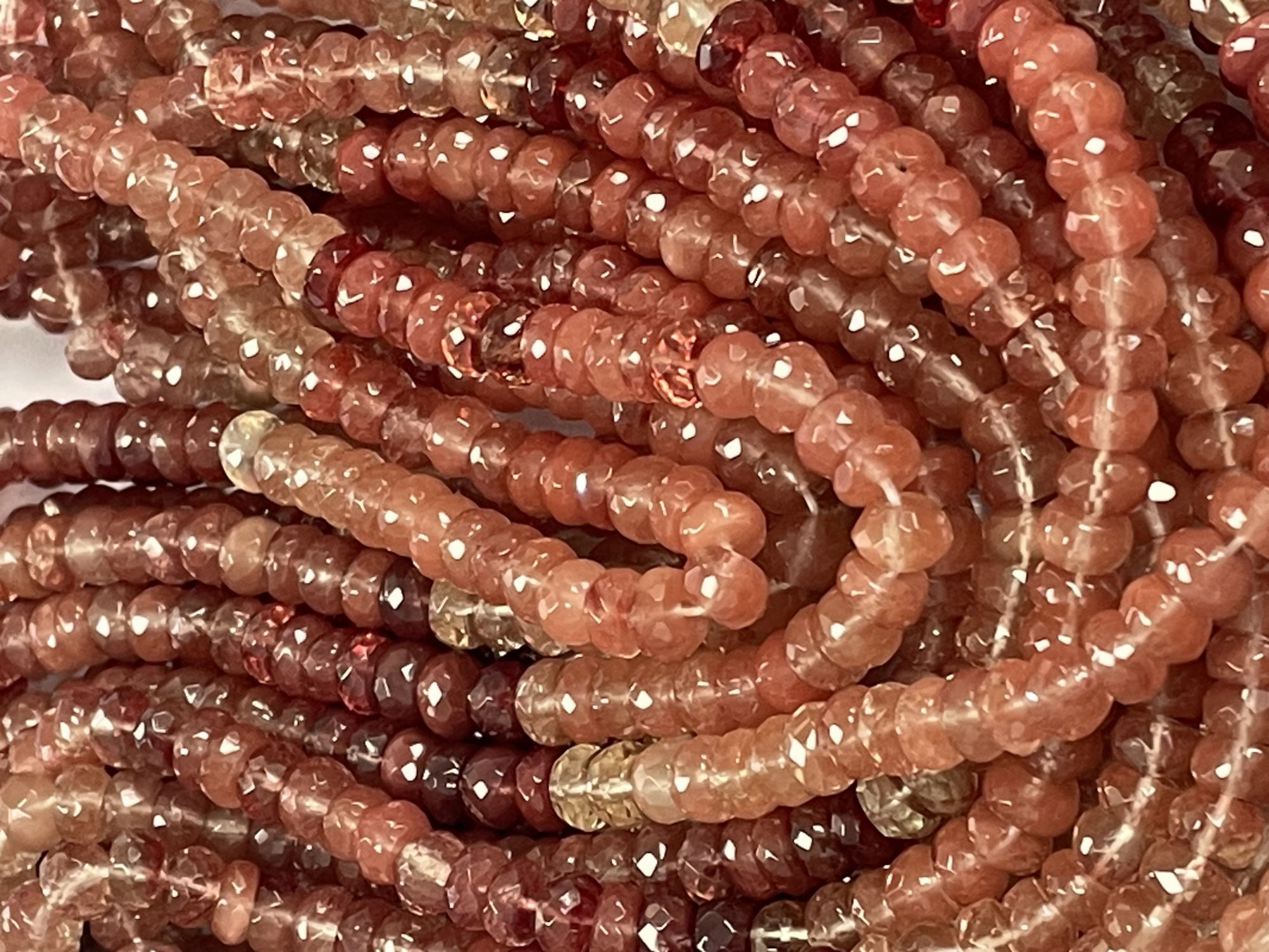 Shaded Andasine Rondelle Faceted