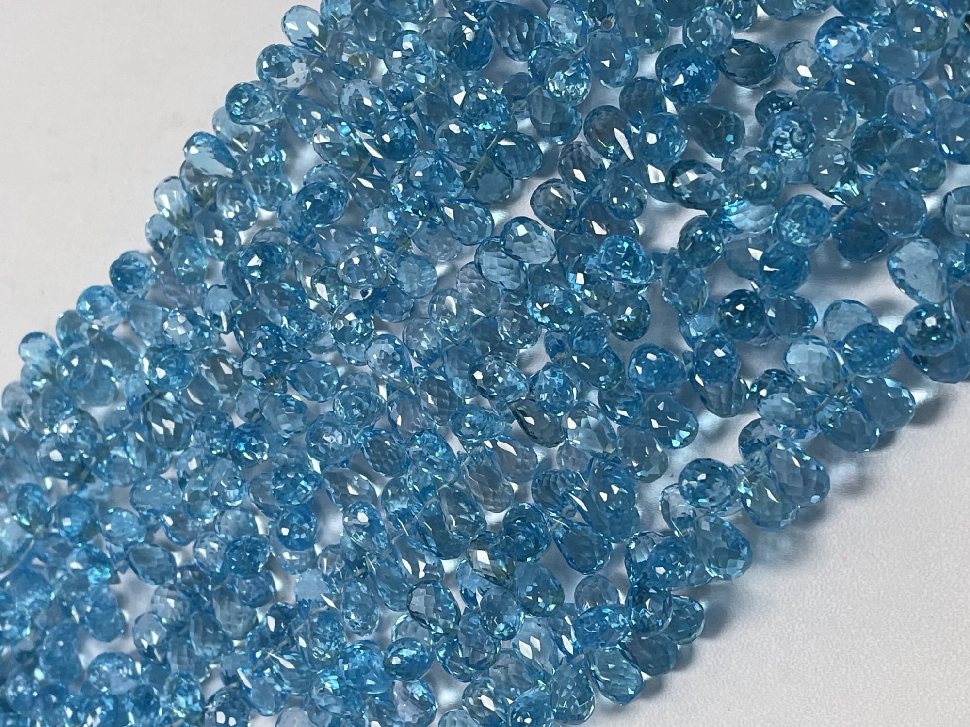 Swiss blue Topaz Drop Faceted