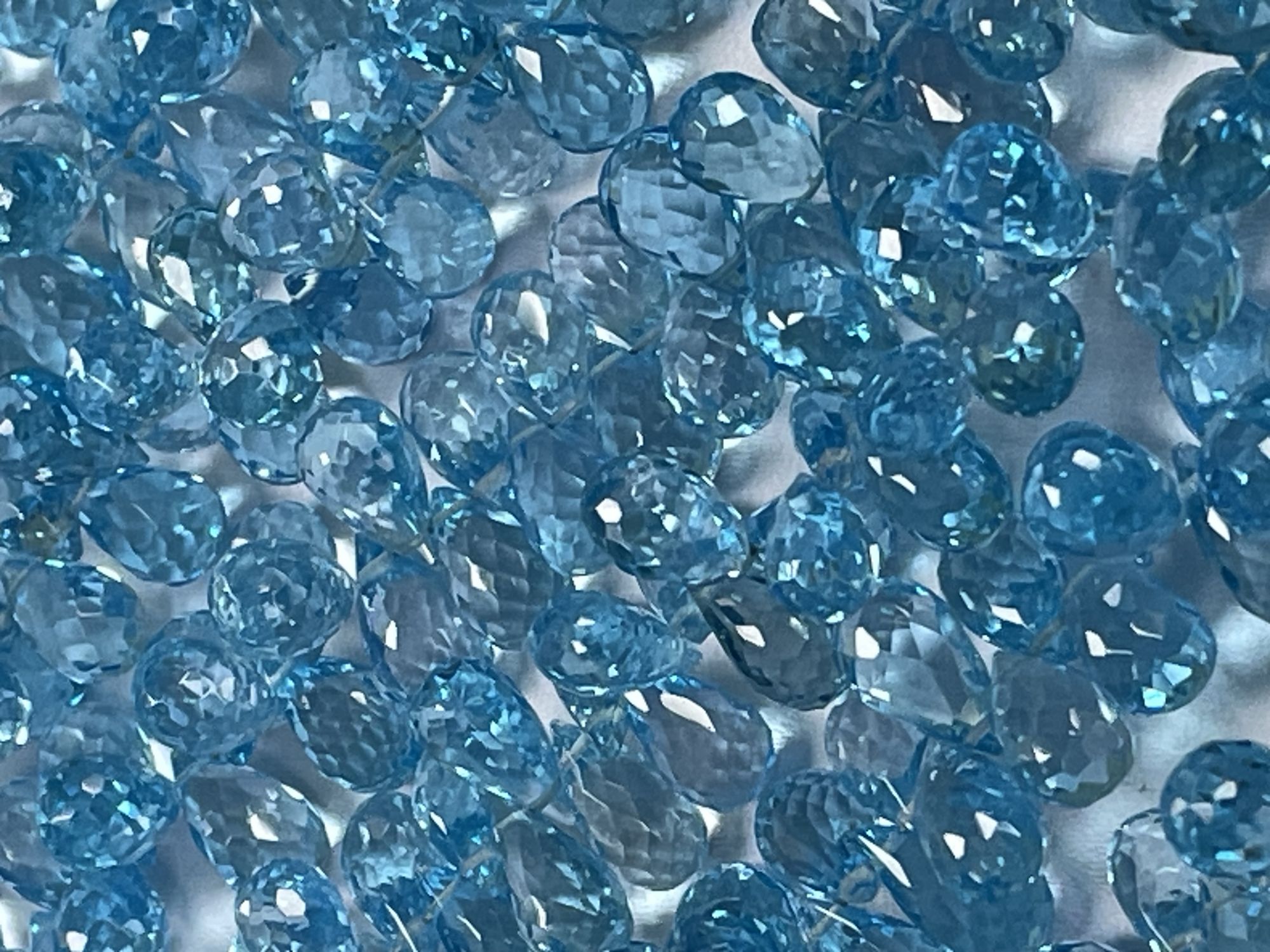 Swiss blue Topaz Drop Faceted