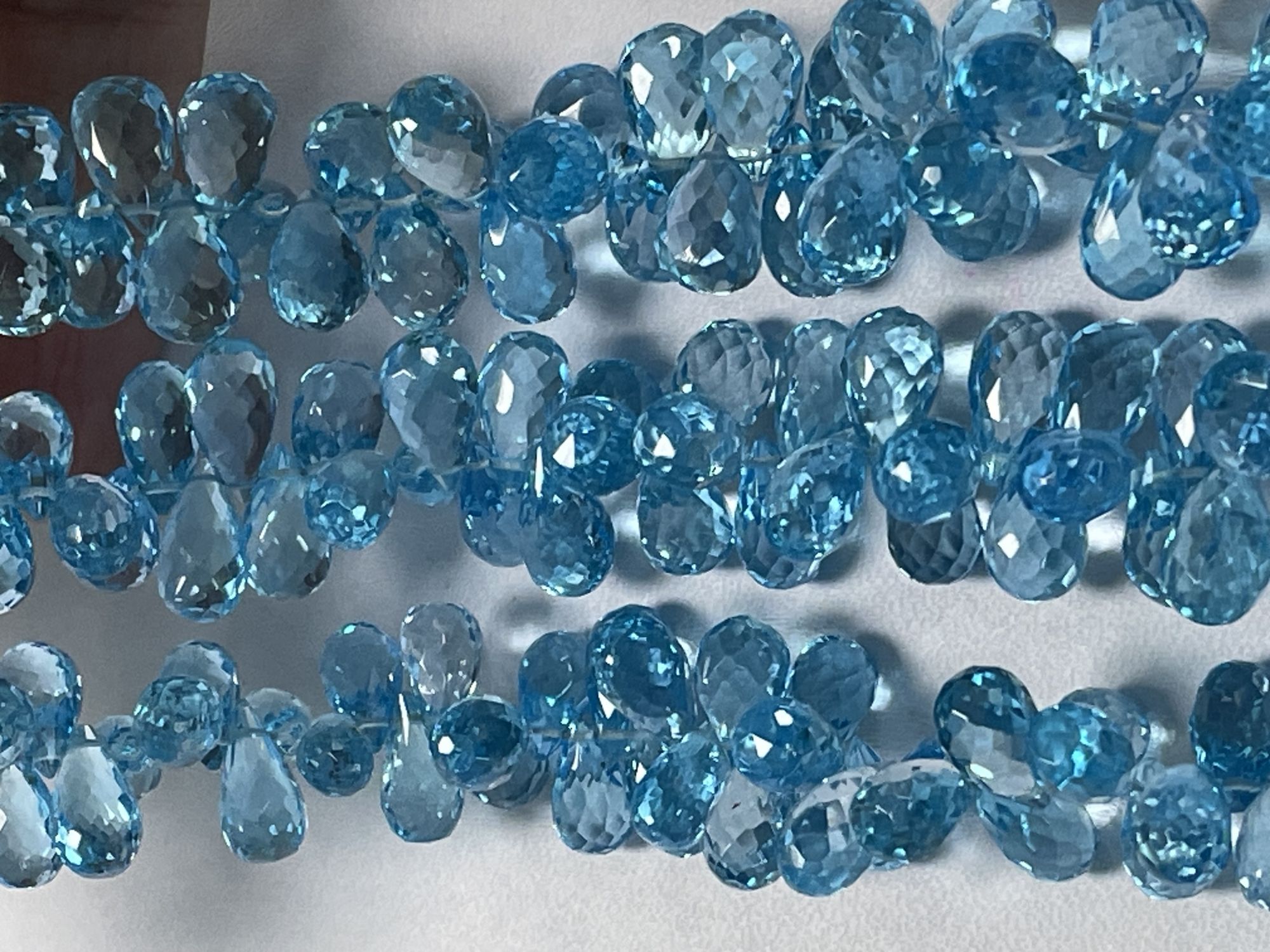 Swiss blue Topaz Drop Faceted