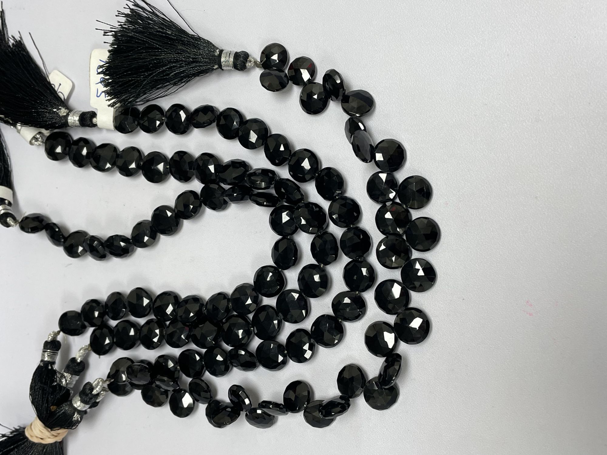 Black Spinel Coin Checkerboard Cut Faceted