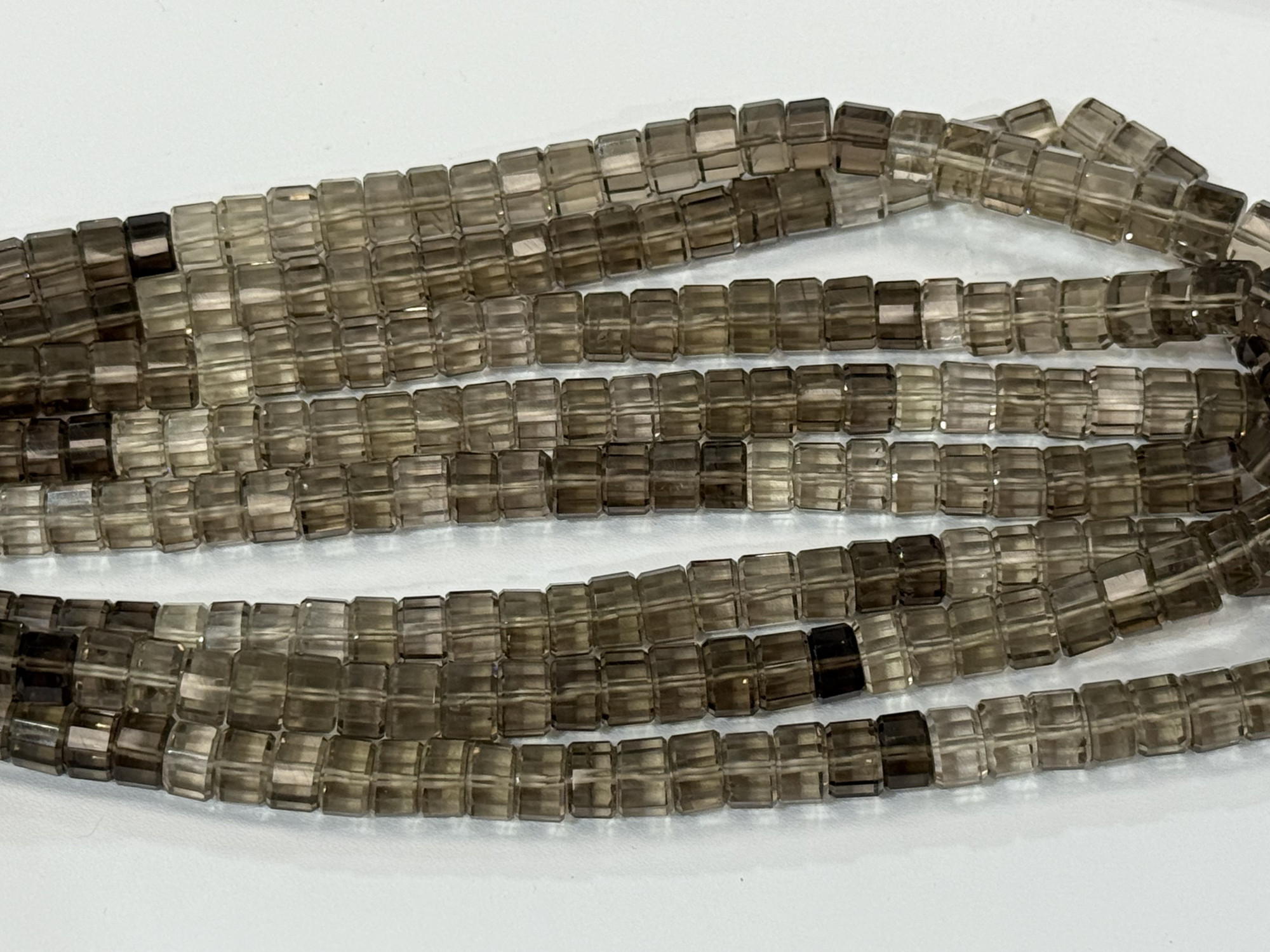 Smoky Quartz Heishi Faceted