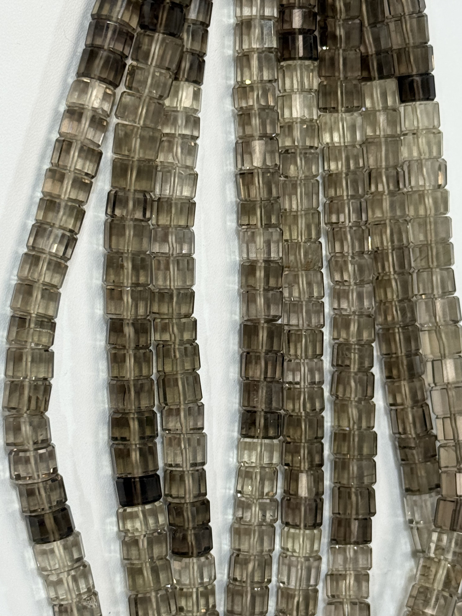 Smoky Quartz Heishi Faceted