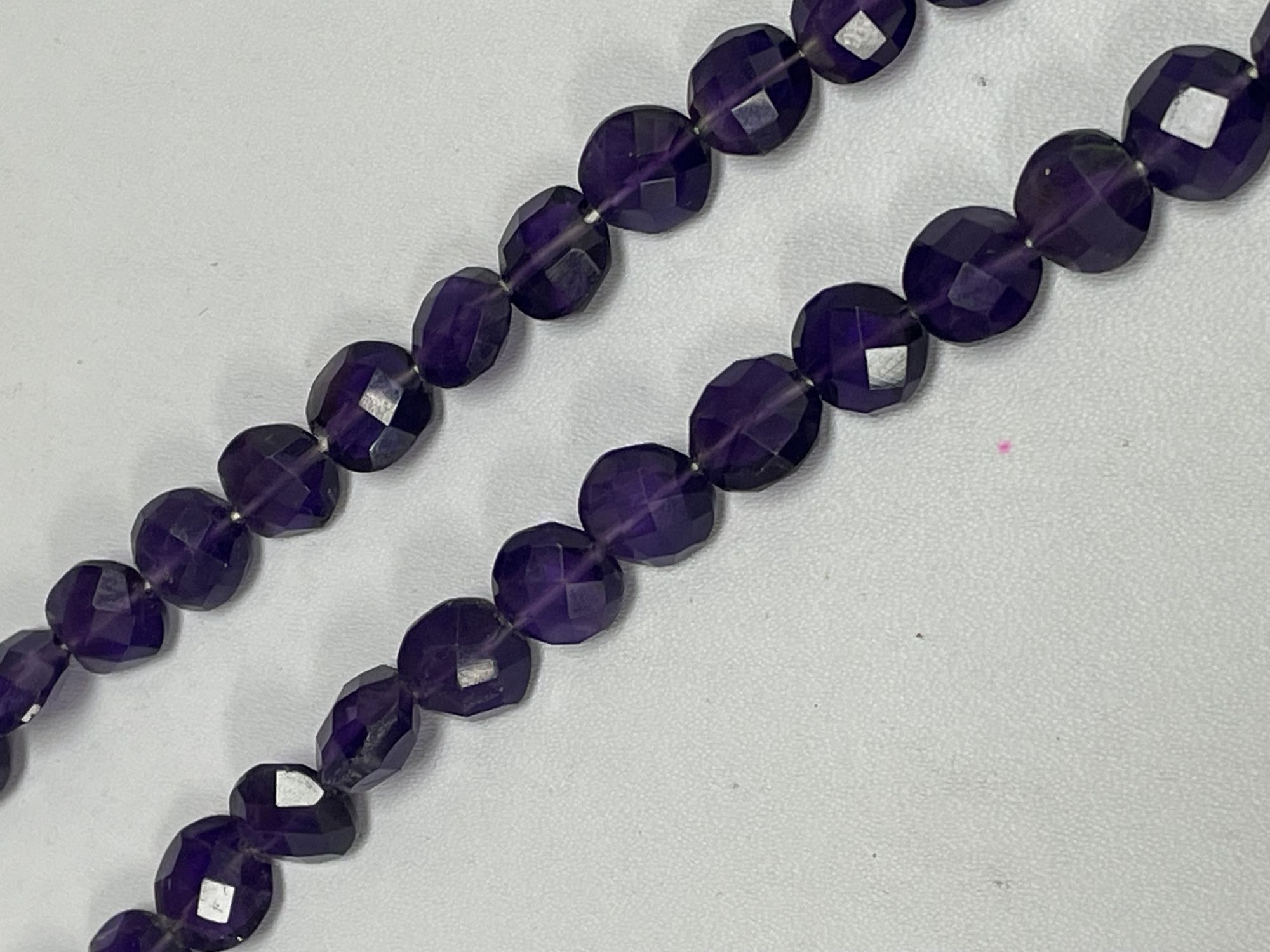Purple Amethyst Coin Faceted
