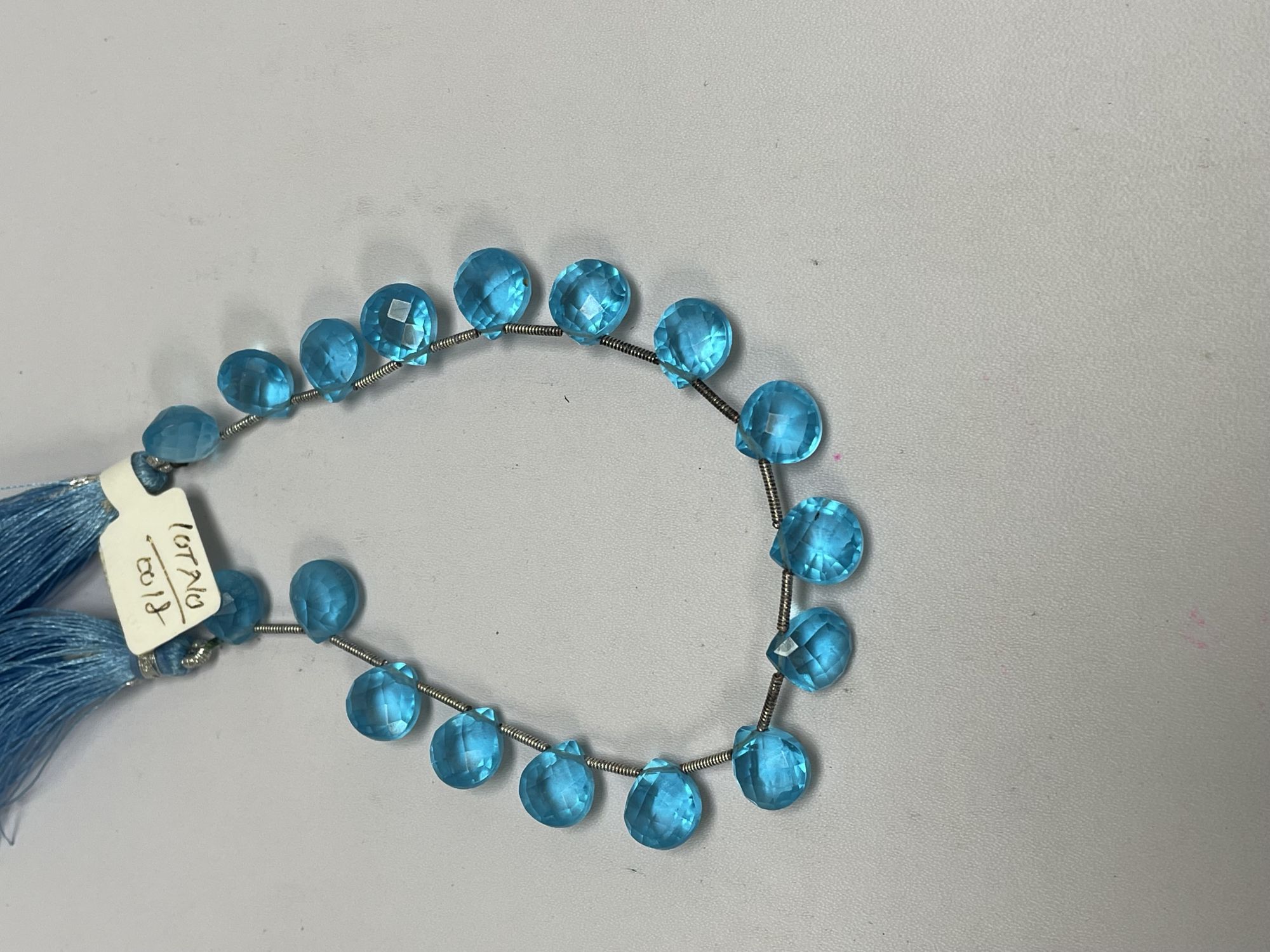 Blue Hydro Quartz Heart Concave Cut Faceted