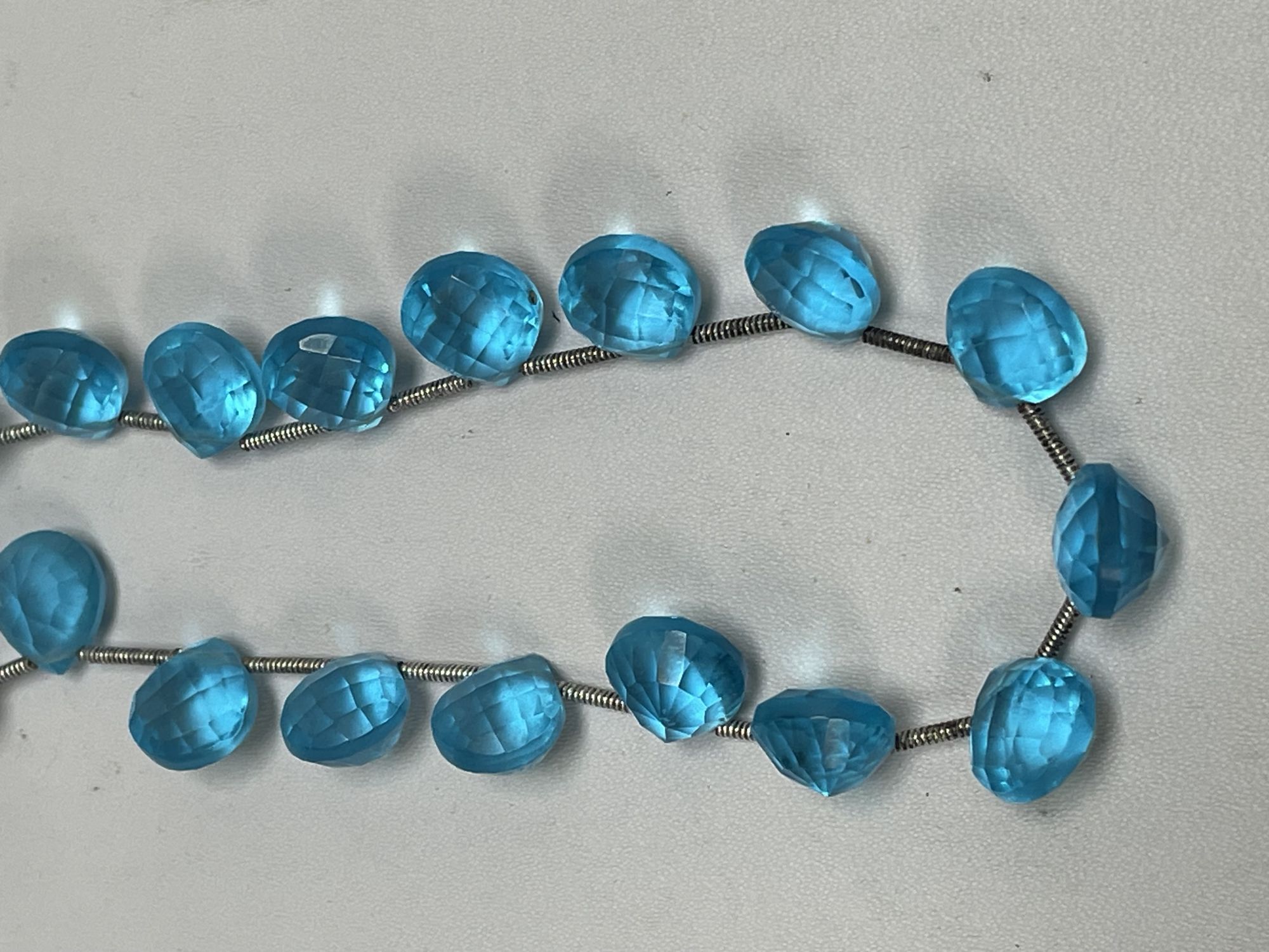 Blue Hydro Quartz Heart Concave Cut Faceted