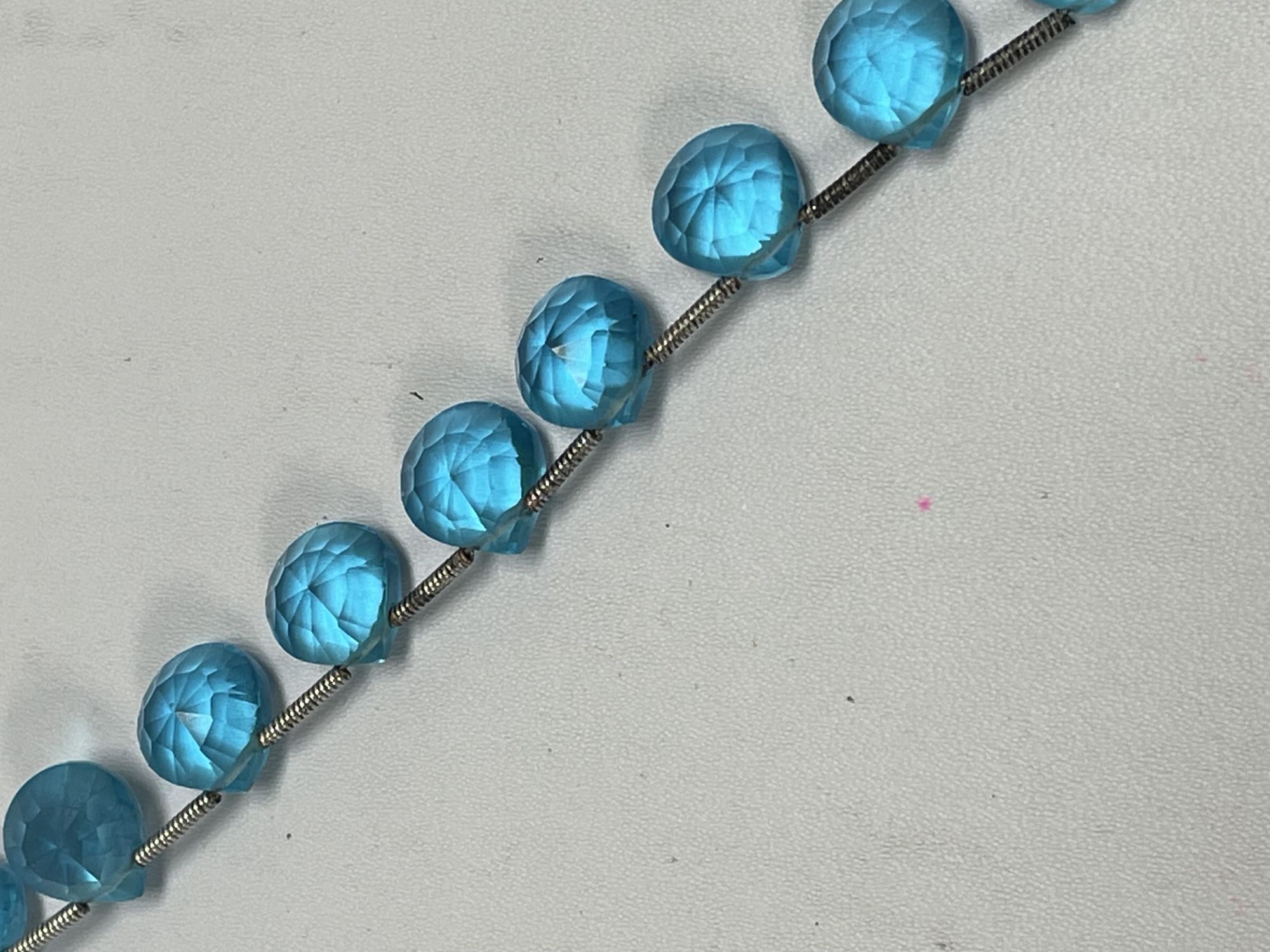 Blue Hydro Quartz Heart Concave Cut Faceted