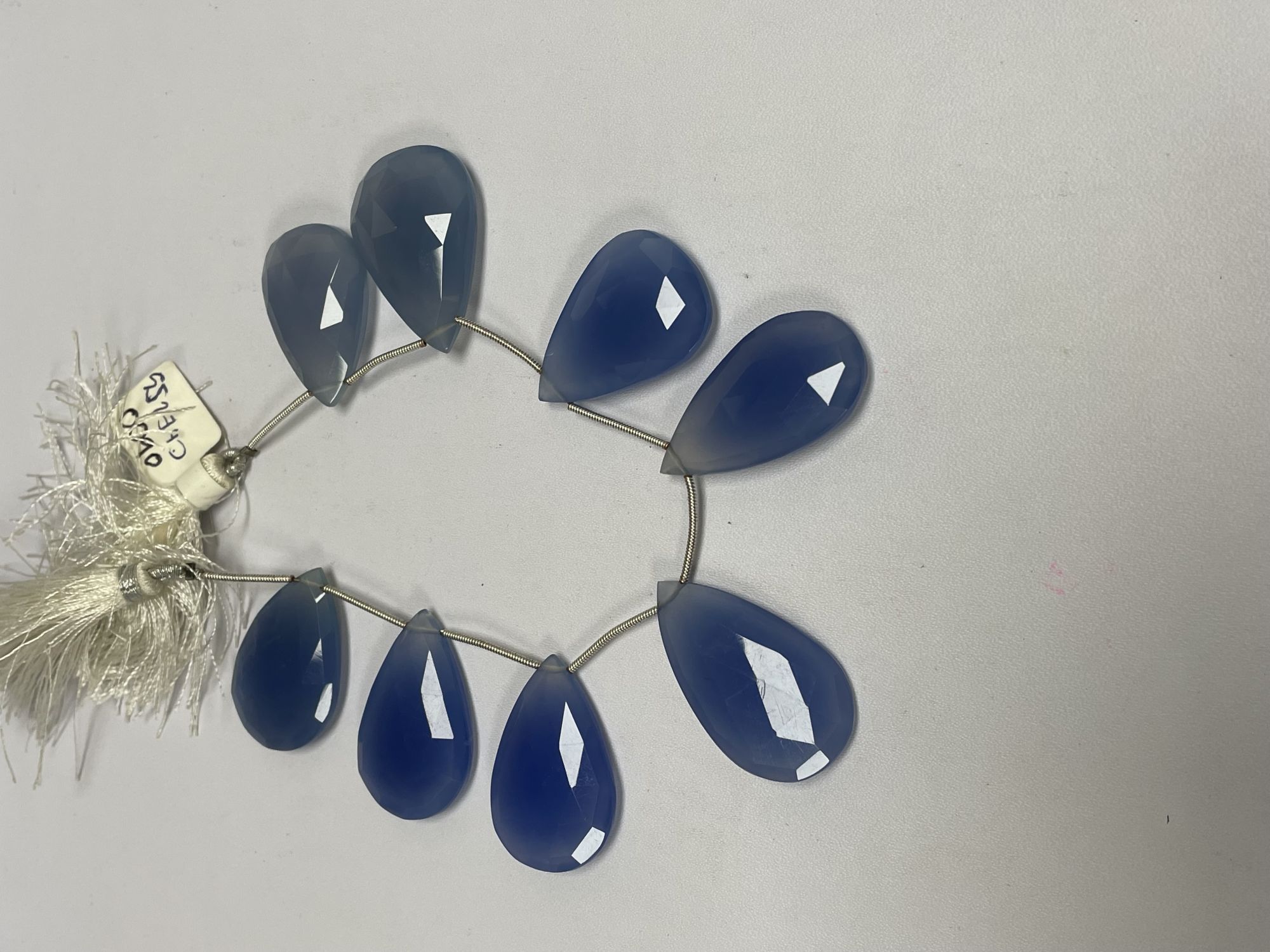 Blue Chalcedony Pear Faceted