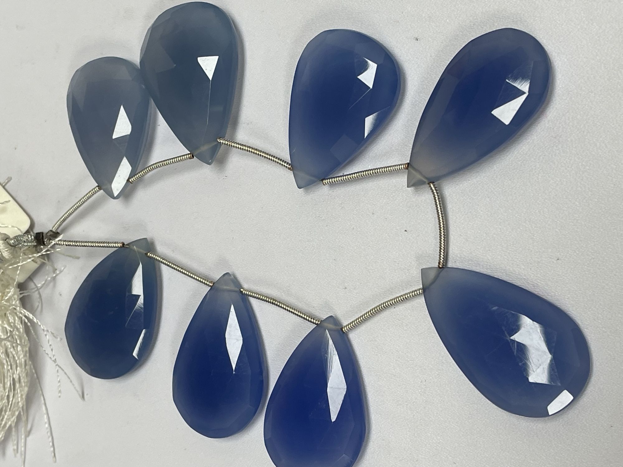 Blue Chalcedony Pear Faceted
