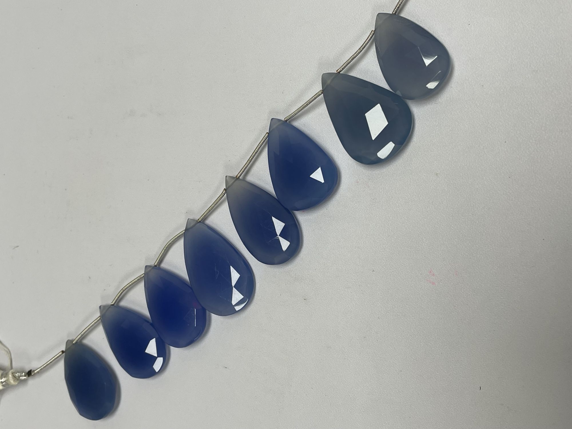 Blue Chalcedony Pear Faceted